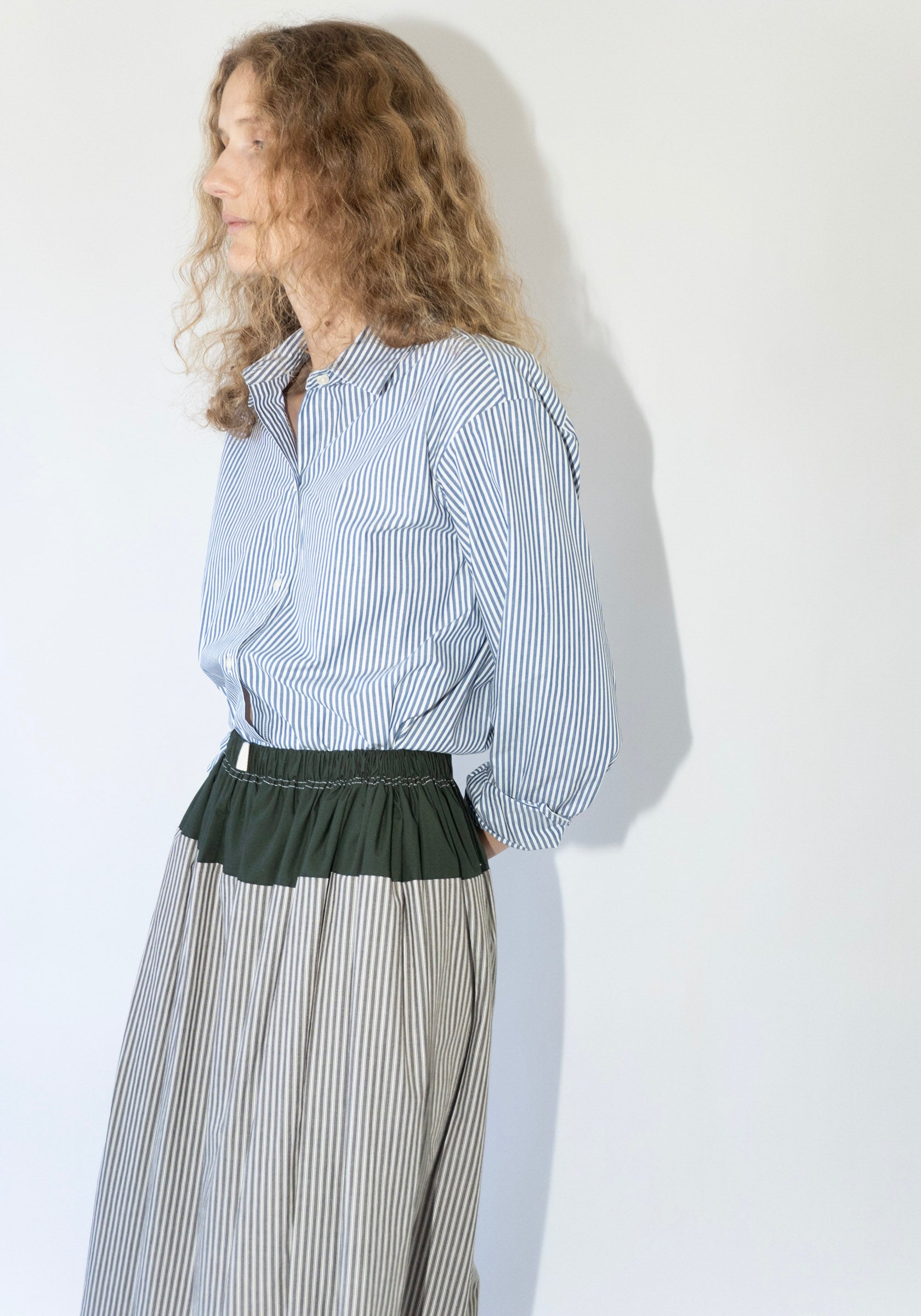 Realm Skirt in File Stripe