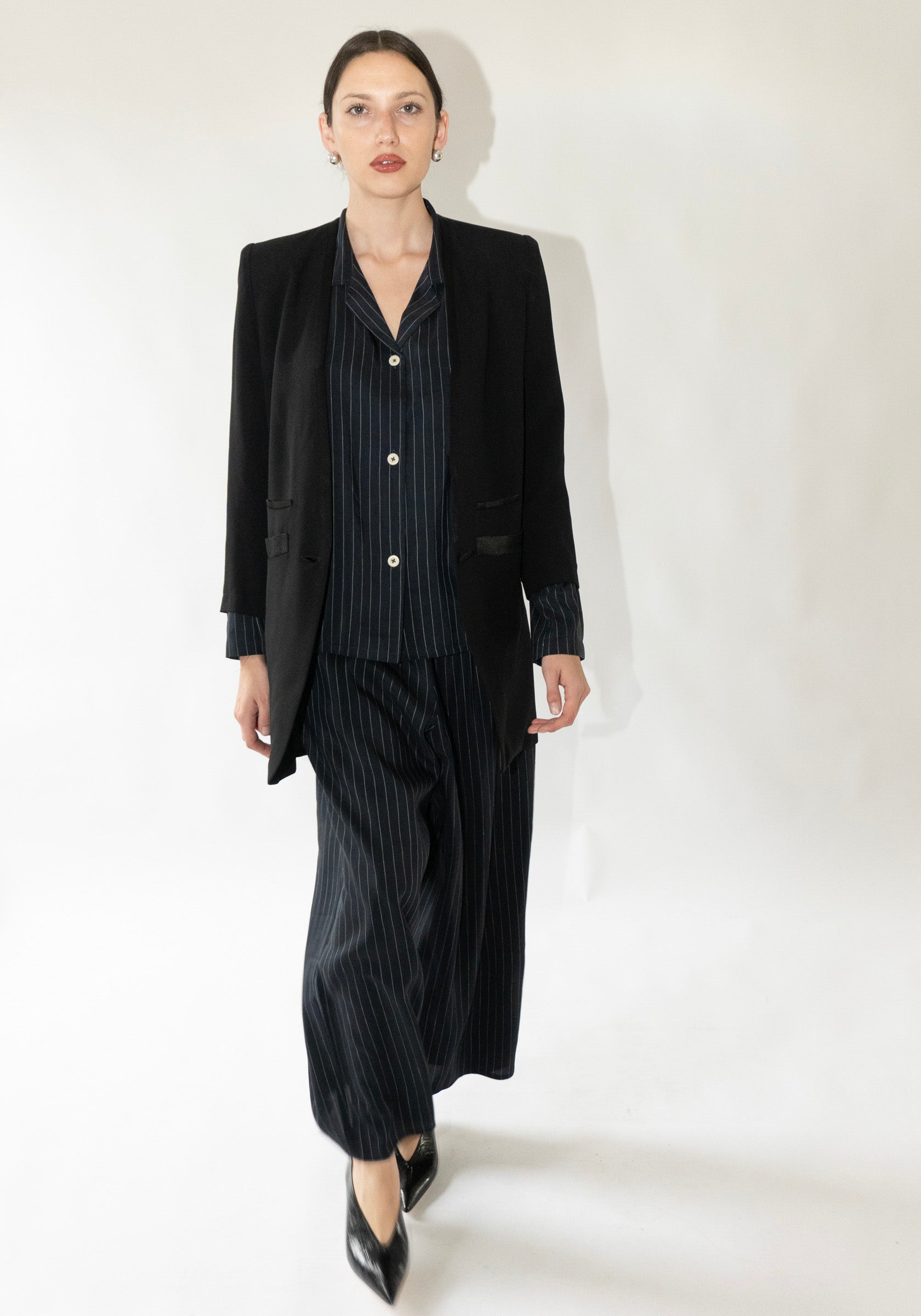 Shaina Mote Pajama Pant in Navy Pinstripe