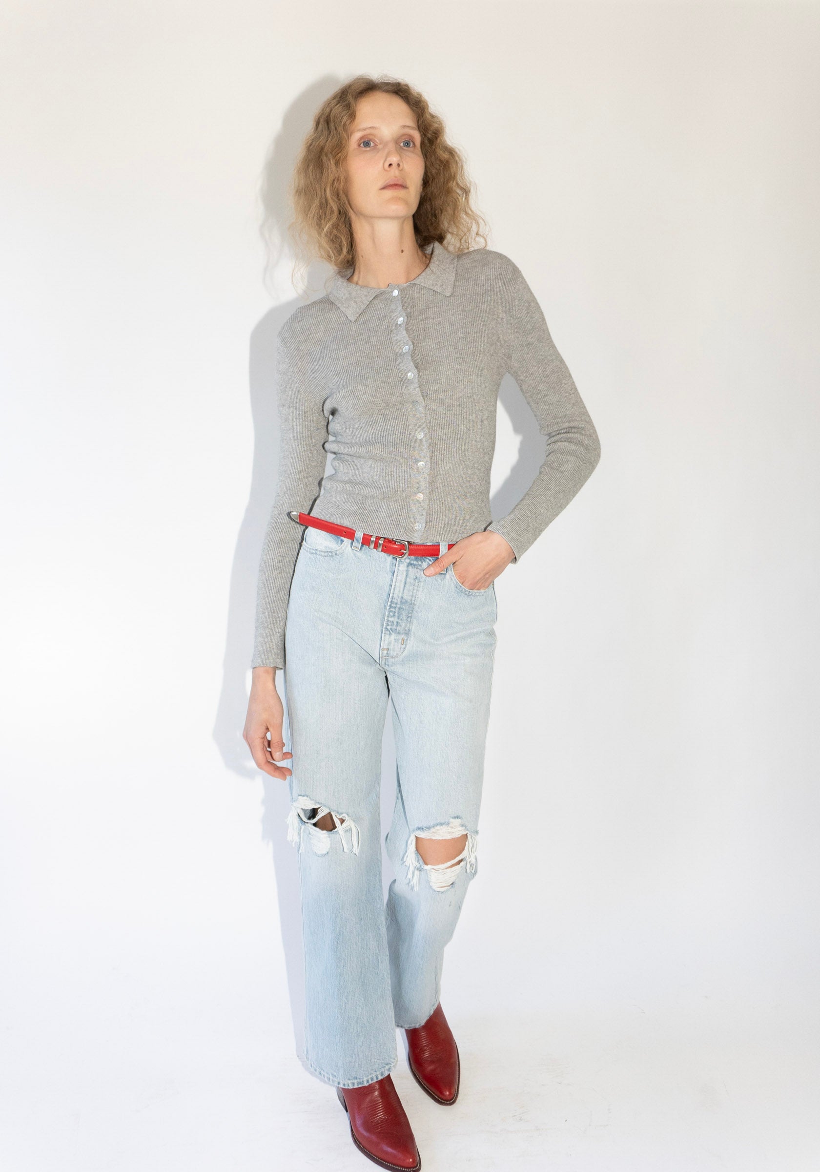 Selma Cardigan in Melange Grey