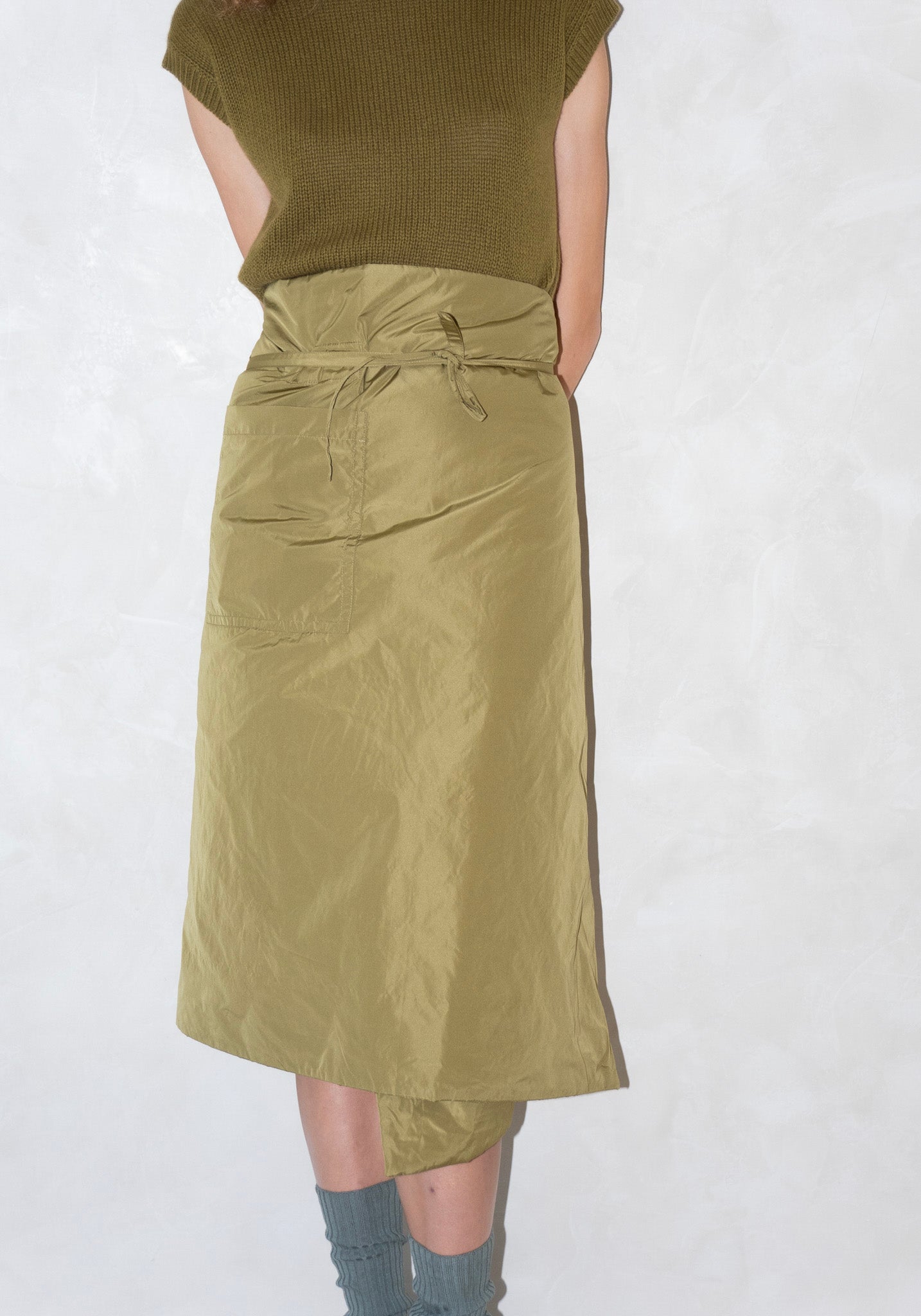 Sofie D'Hoore Sil Skirt in Olive Oil – VESTIGE
