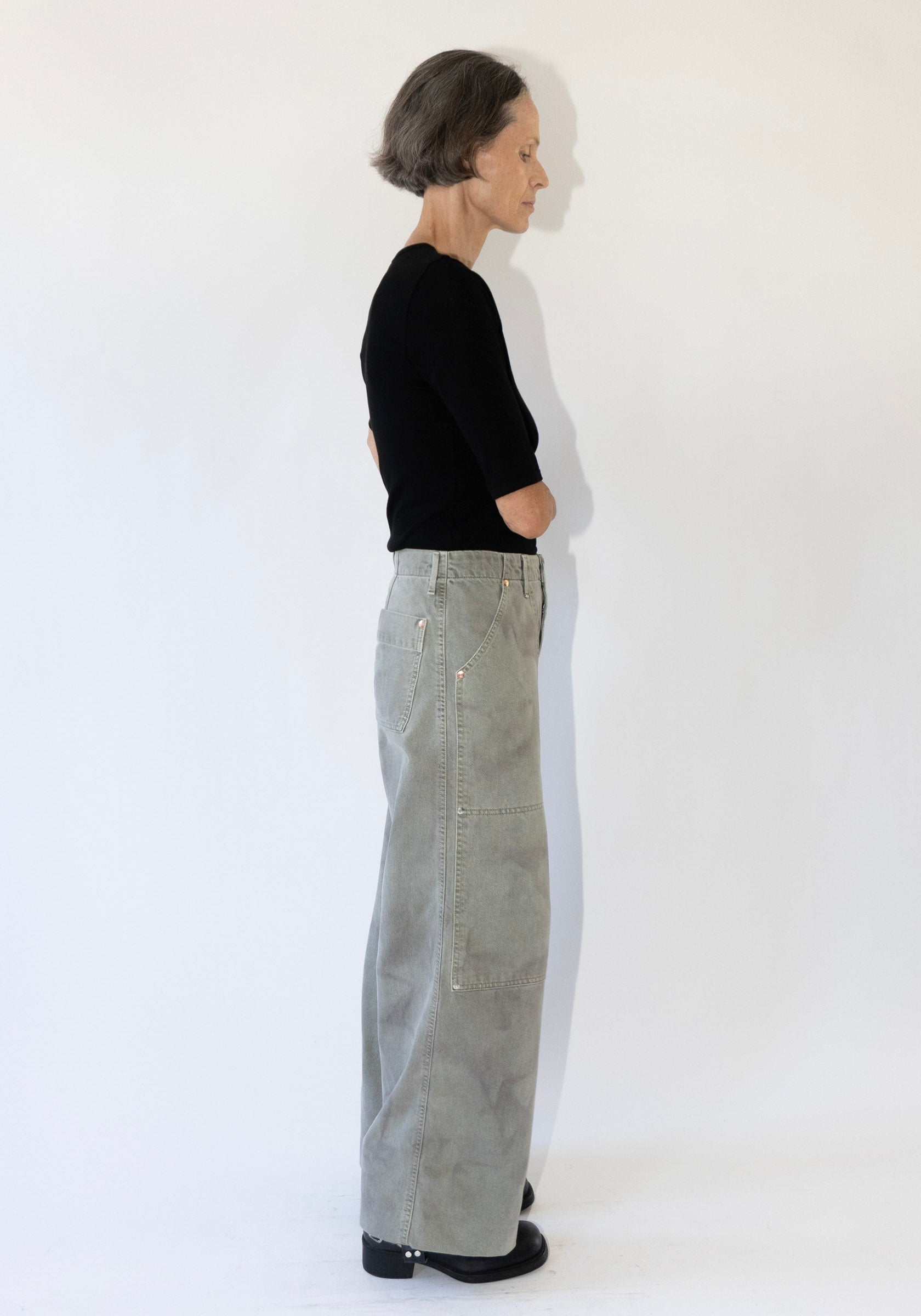 Work Jean Trousers in Foggy Green