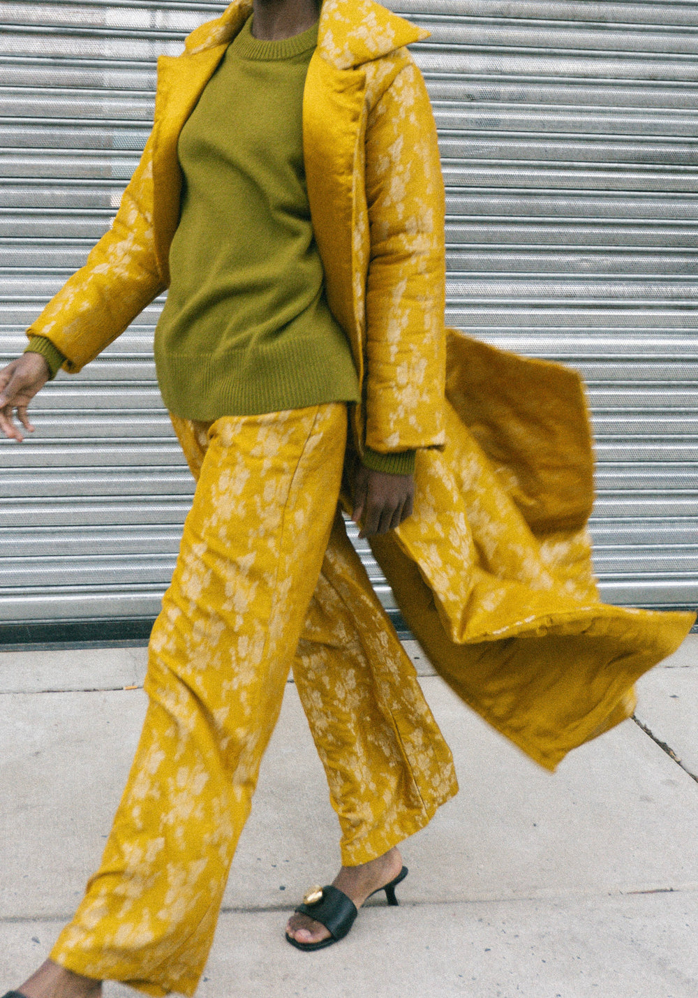 Tigra Tigra Silk Brocade Boxing Pant in Yellow