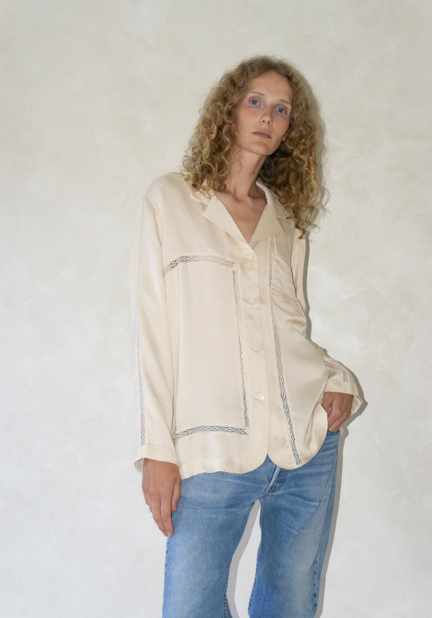 Cordera Viscose Shirt with Lace Shell