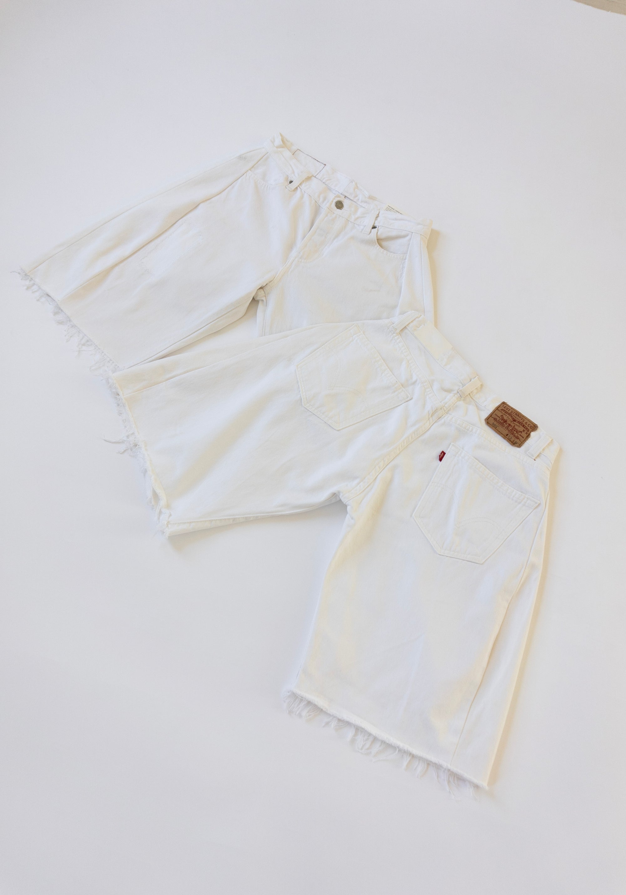 B Sides Vintage Lasso Jean Shorts in White