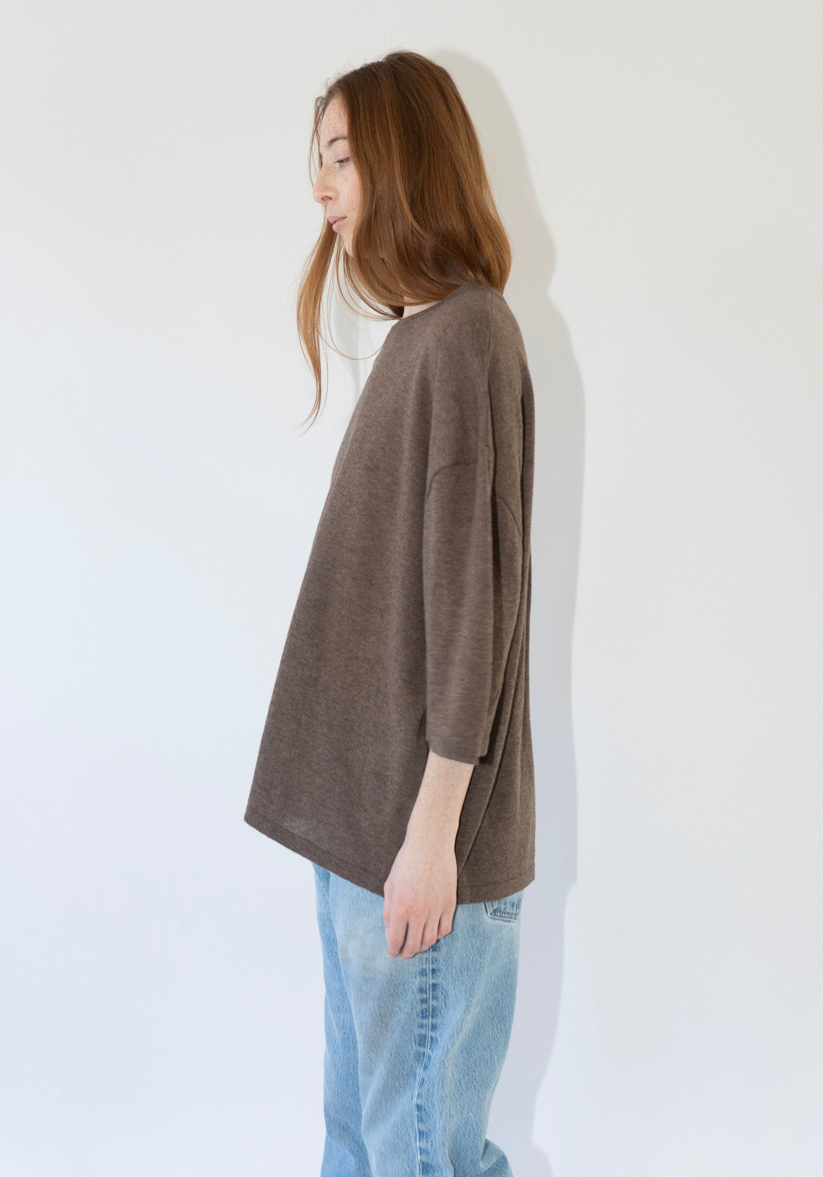 Cordera Merino Wool Oversized T-Shirt in Deep Taupe
