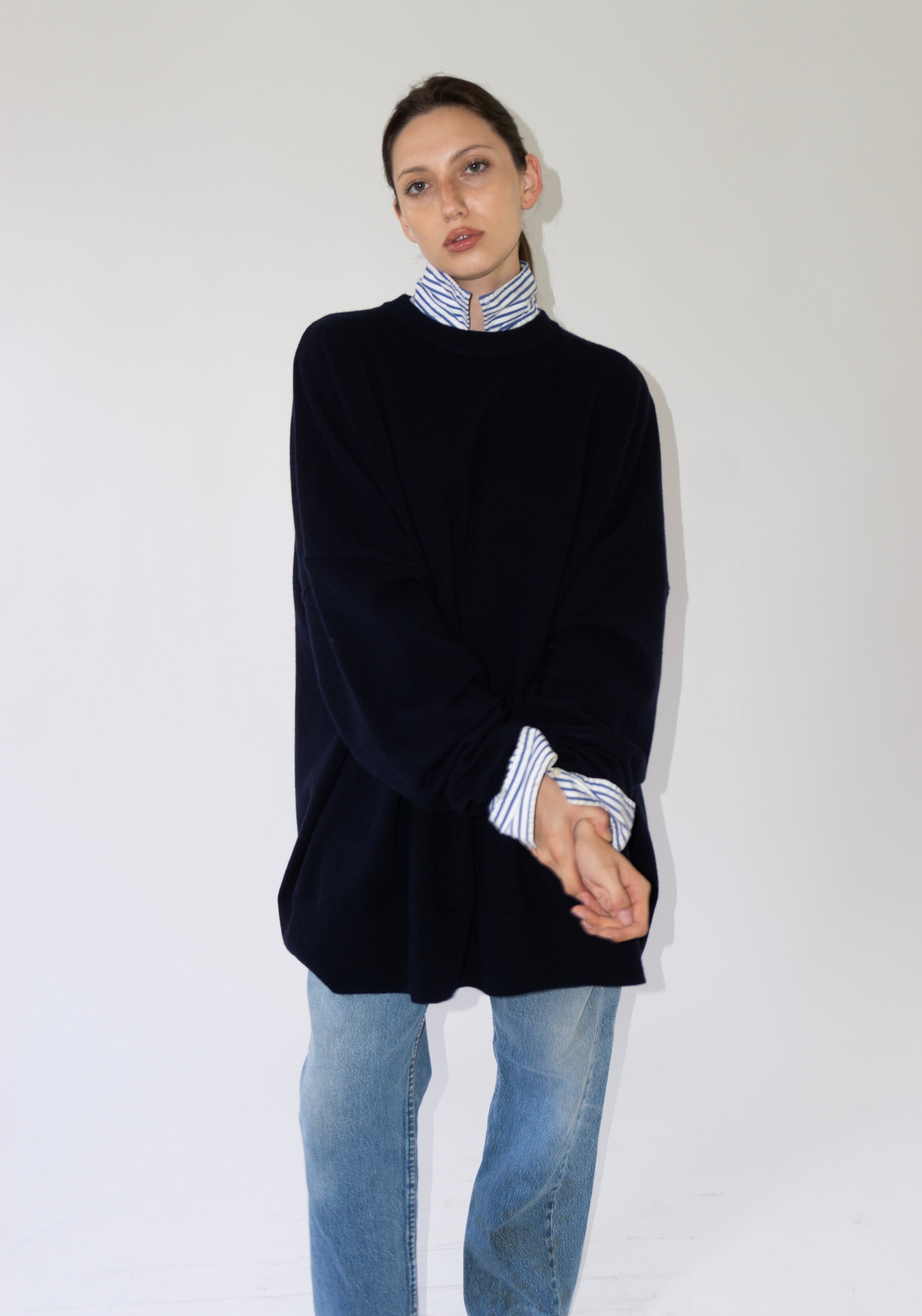 Extreme Cashmere Juna Sweater in Navy