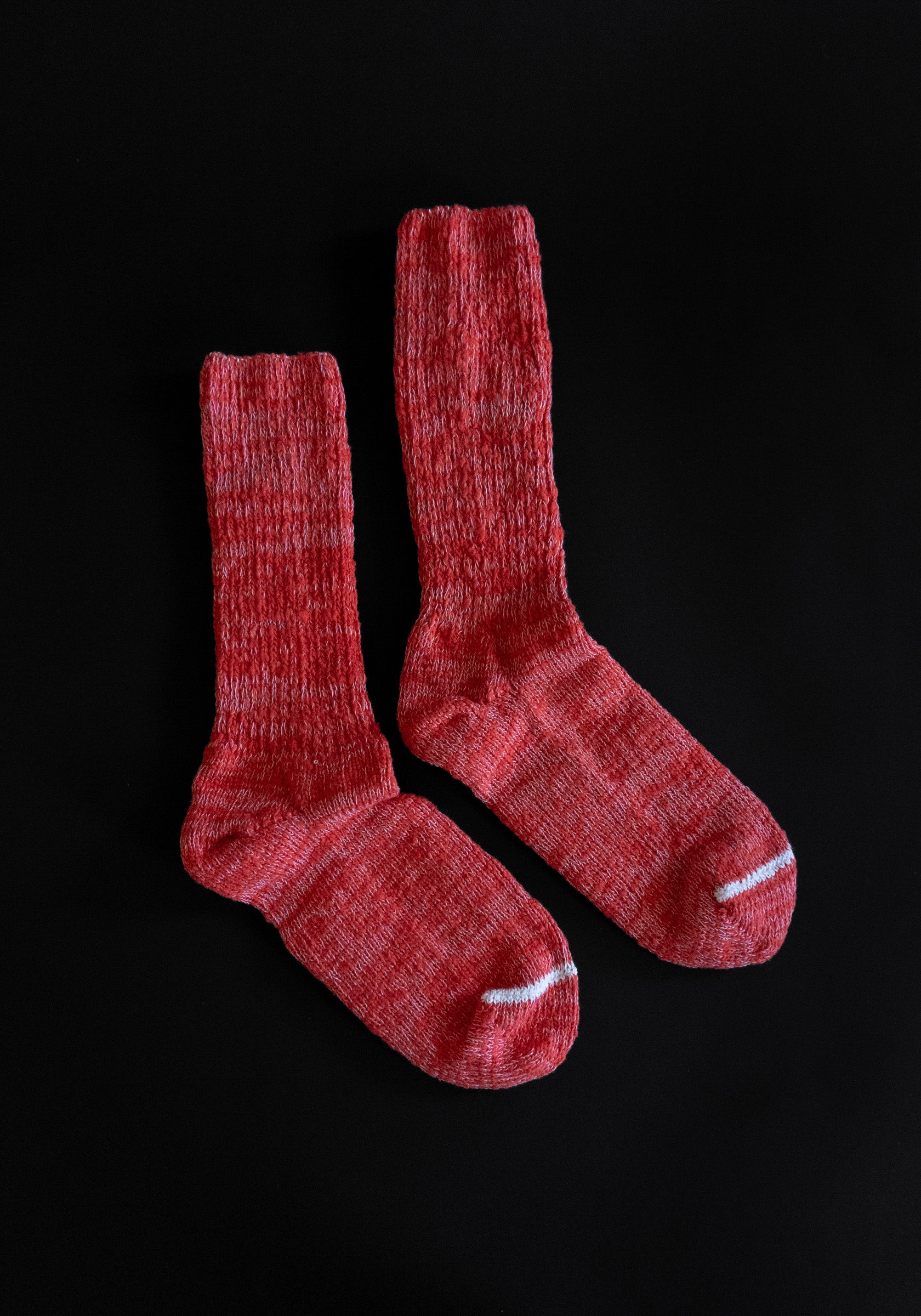 Japanese Garabou Slipper Socks in Orange Red