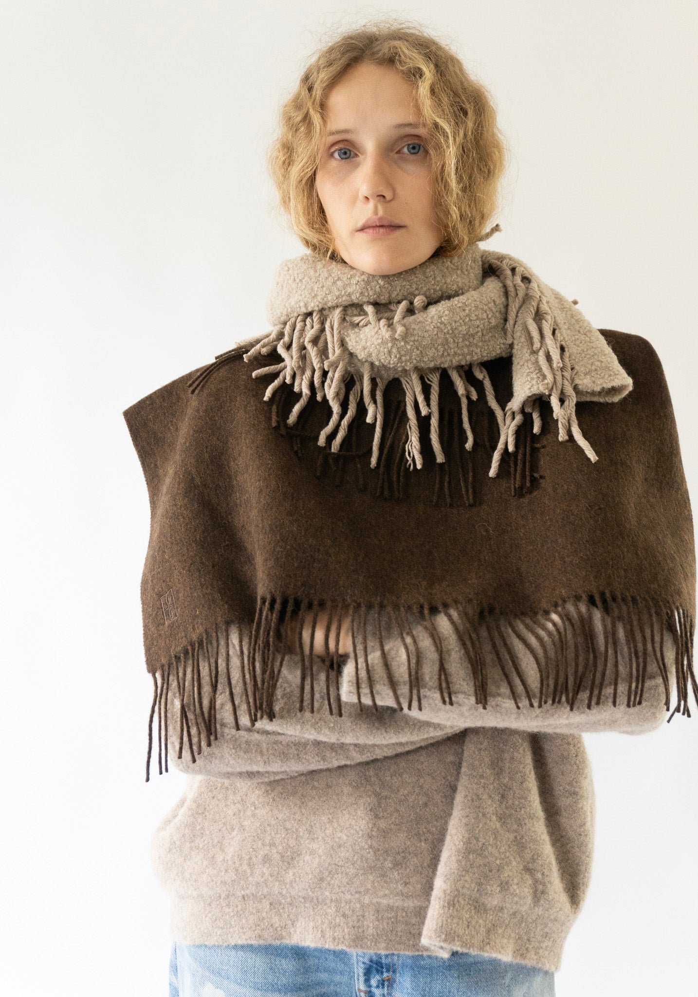 By Malene Birger Fringly Wool Scarf in Tehina