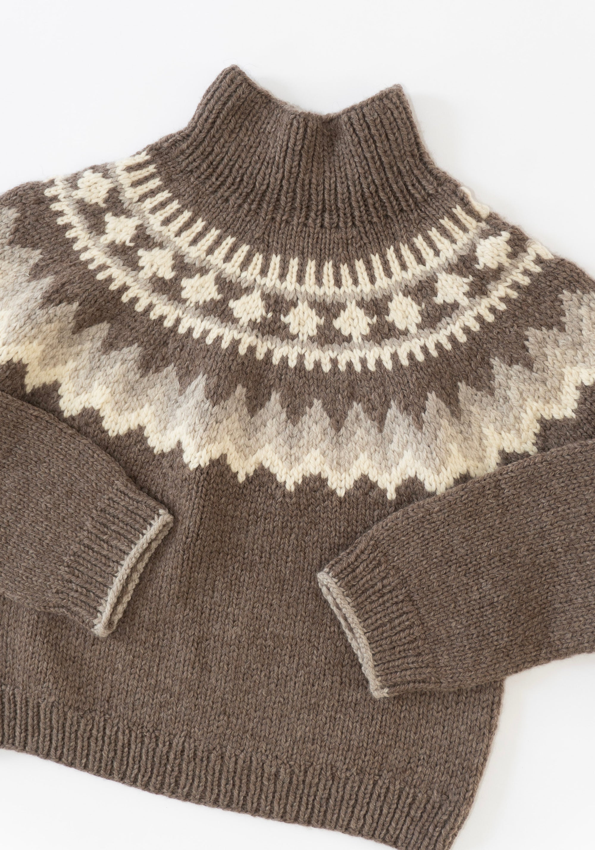 6397 Sedona Hand Knit Sweater in Mink Fairisle