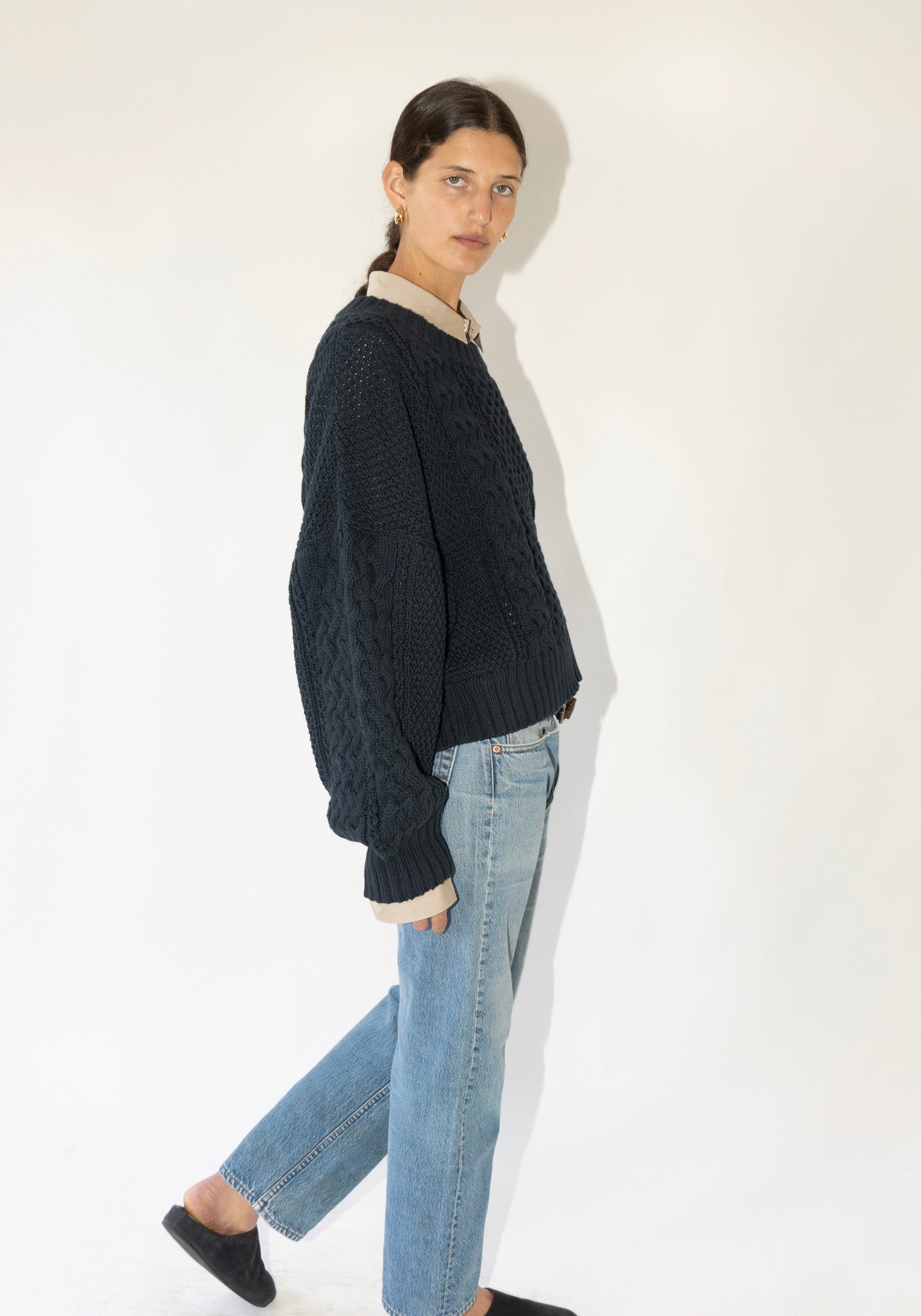 Fisherman Sweater in Navy