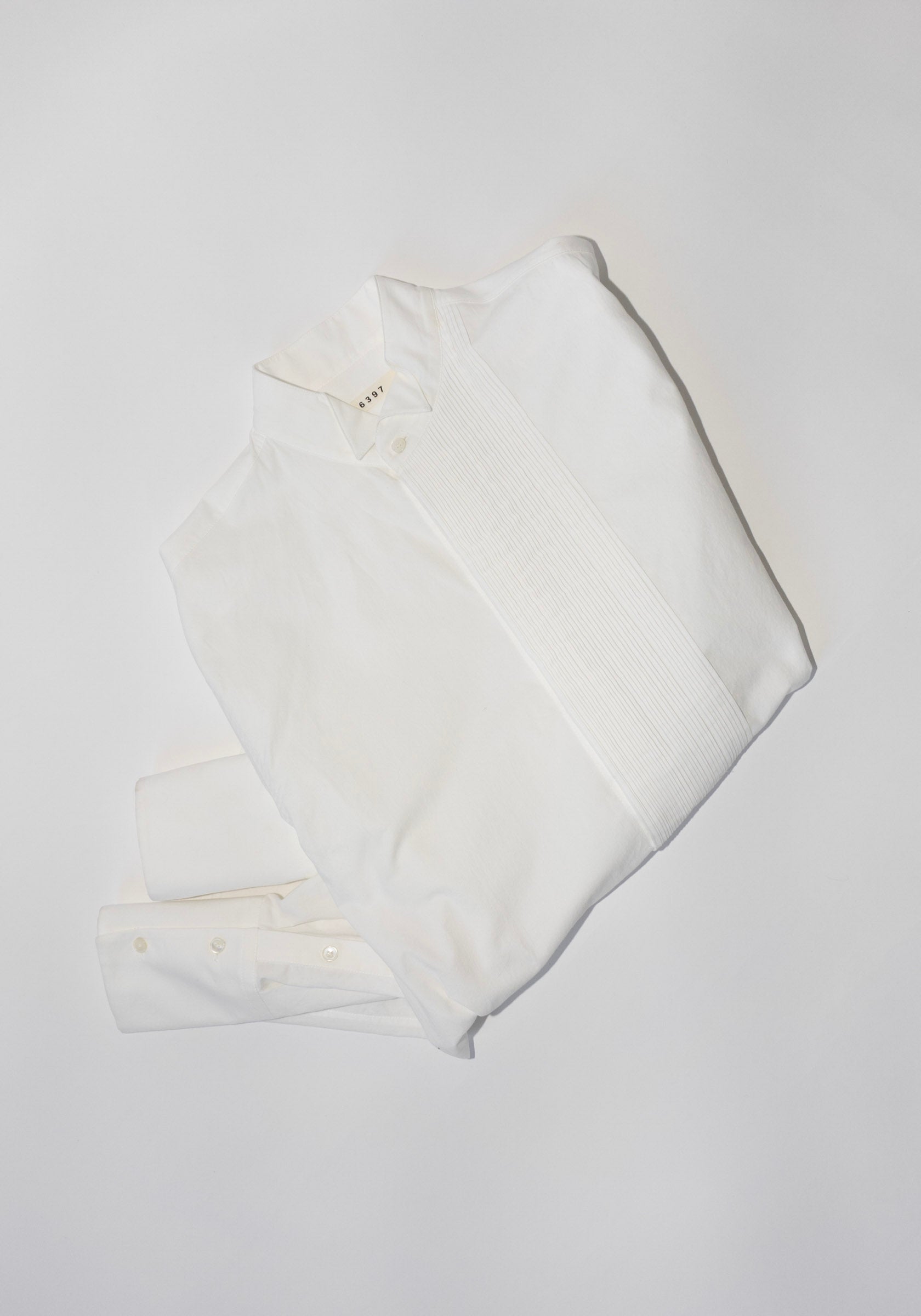 6397 Micro Pleat Formal Shirt in White