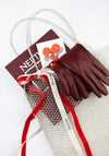 Leather Gloves in Crimson
