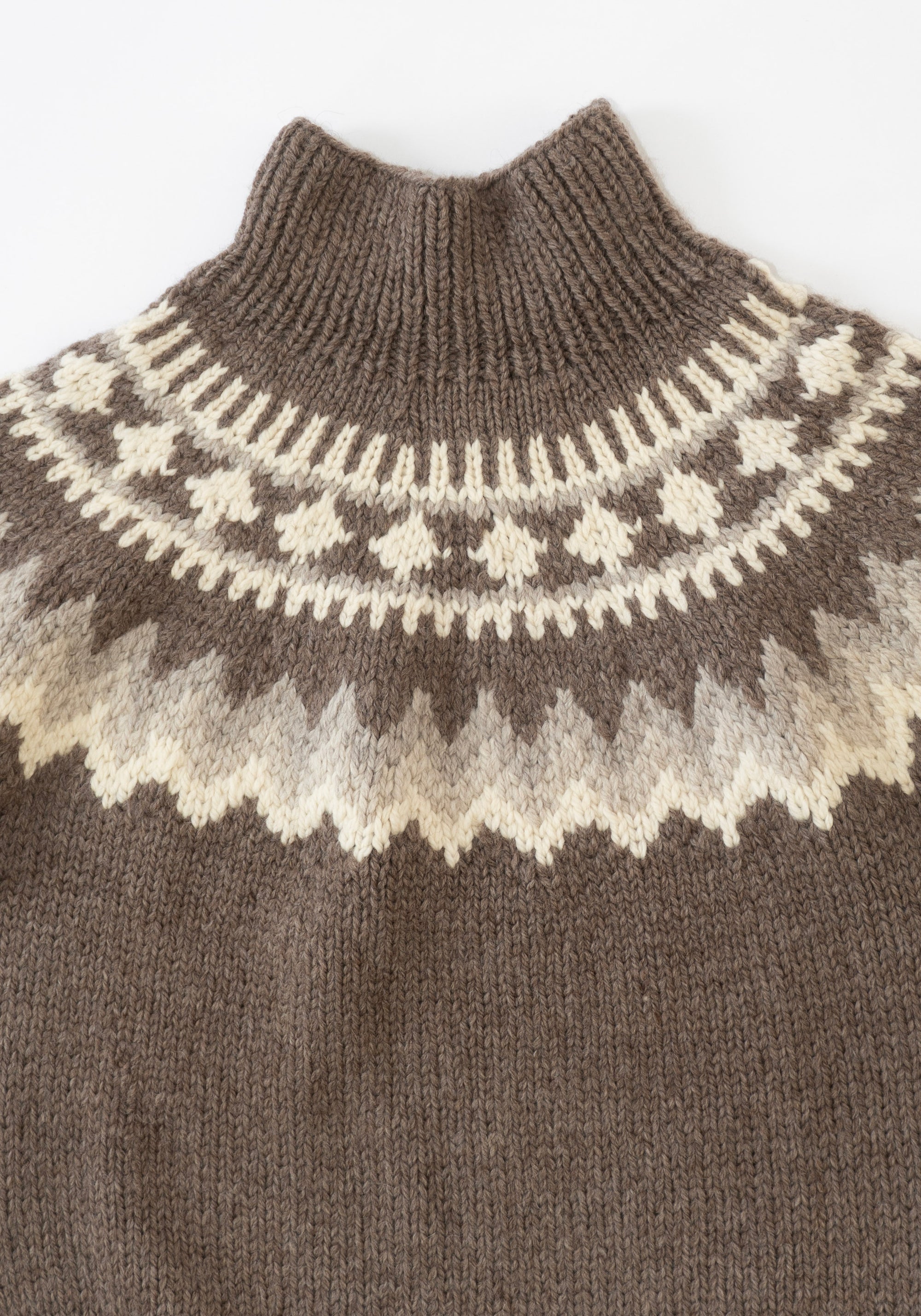 6397 Sedona Hand Knit Sweater in Mink Fairisle