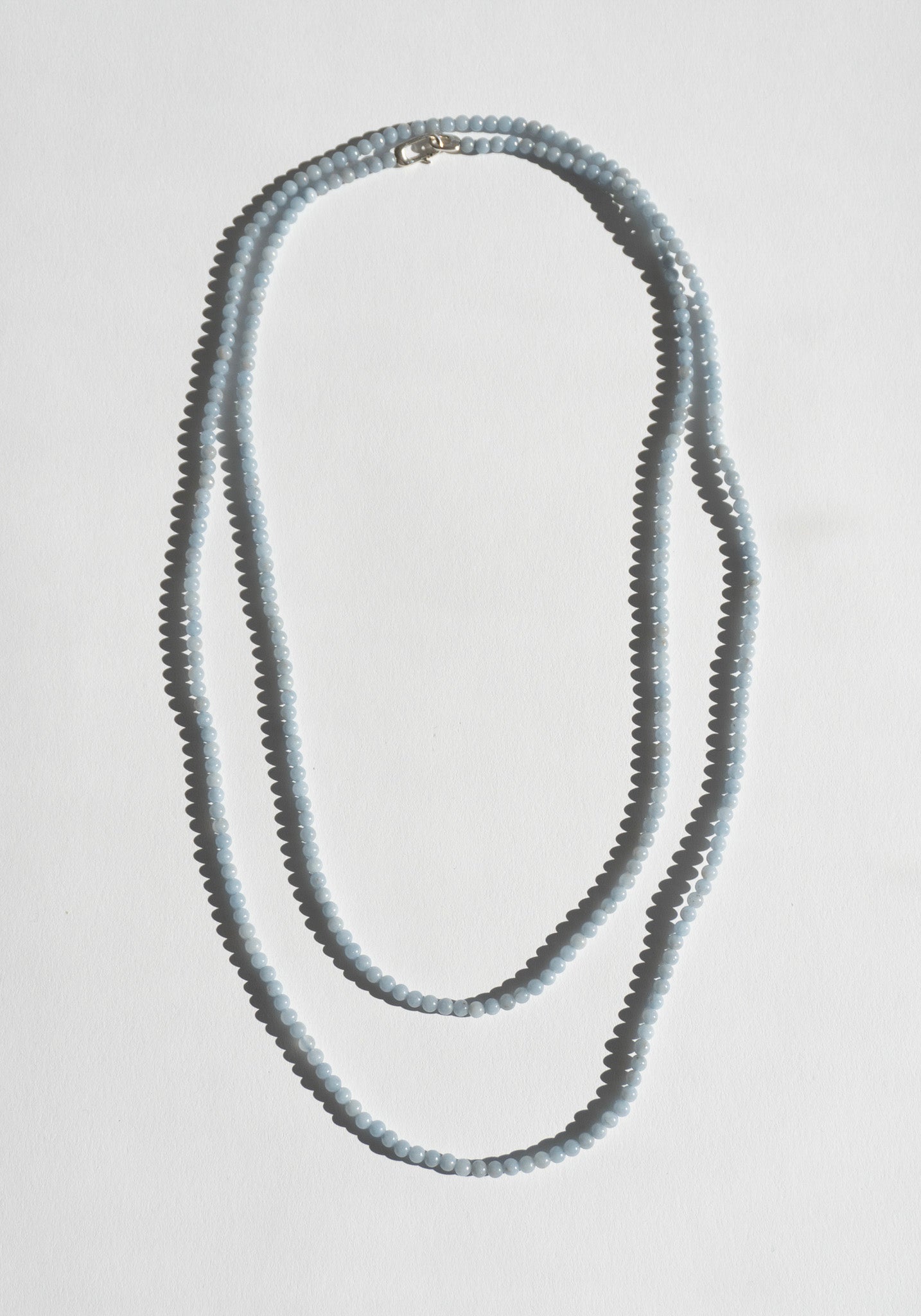 Beaded Necklace in Silver and Angelite