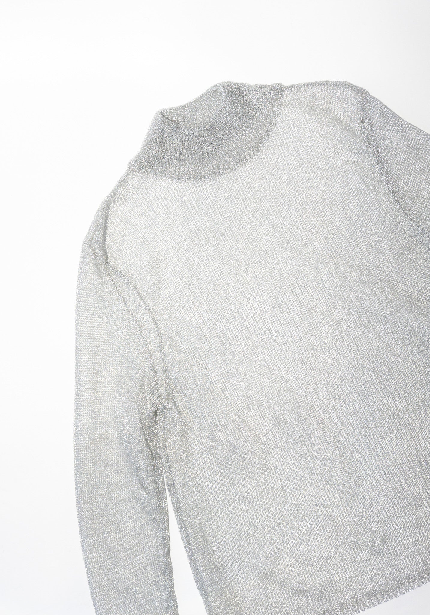 Mesh Turtleneck Sweater