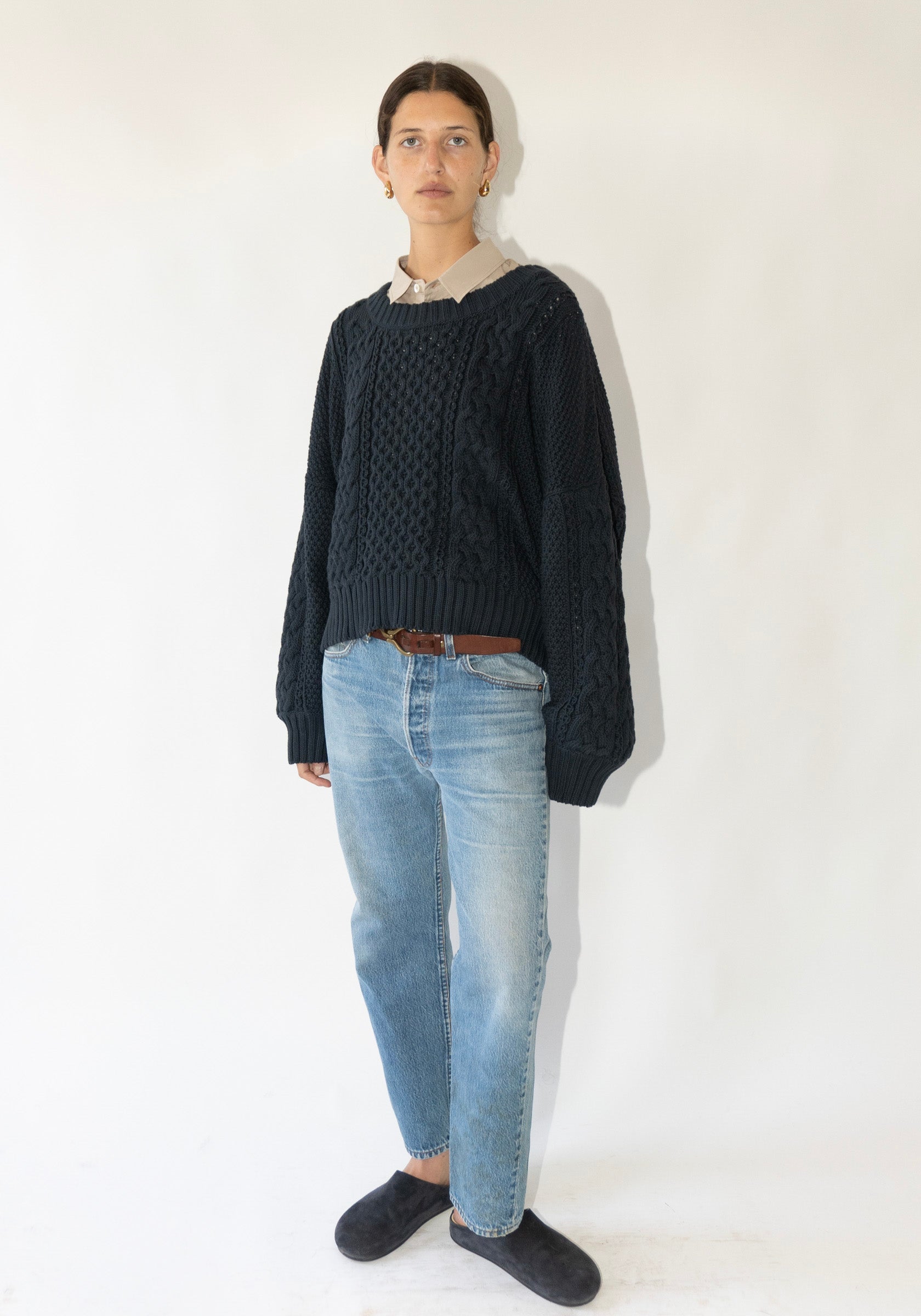 Fisherman Sweater in Navy