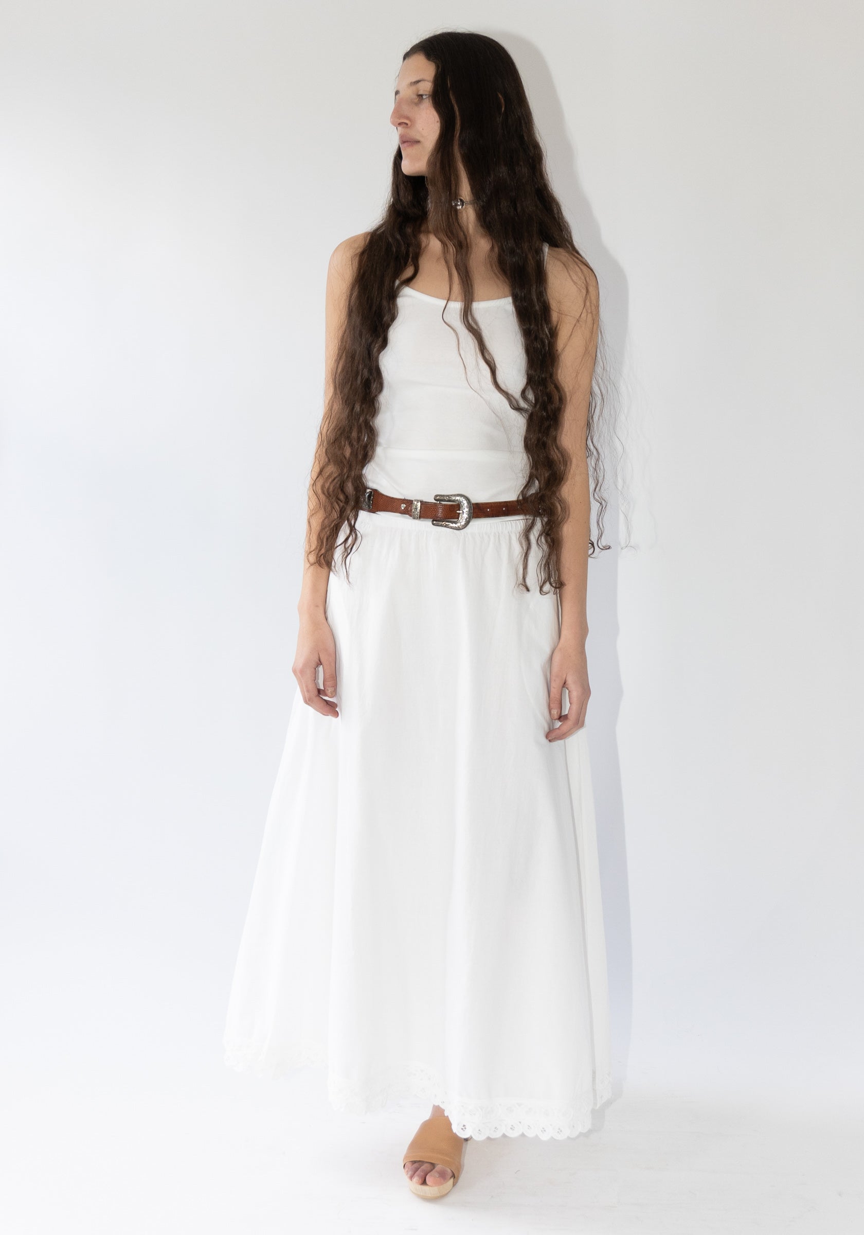 Pheobes Eyelet Skirt in Soft White