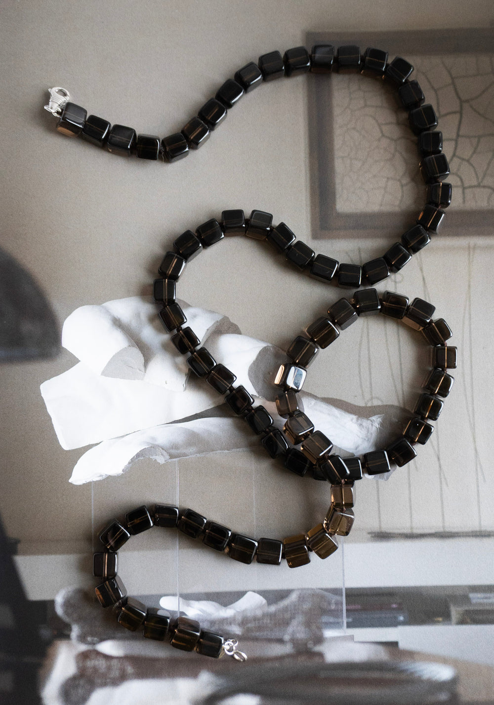 Tina Smokey Quartz Cube Necklace