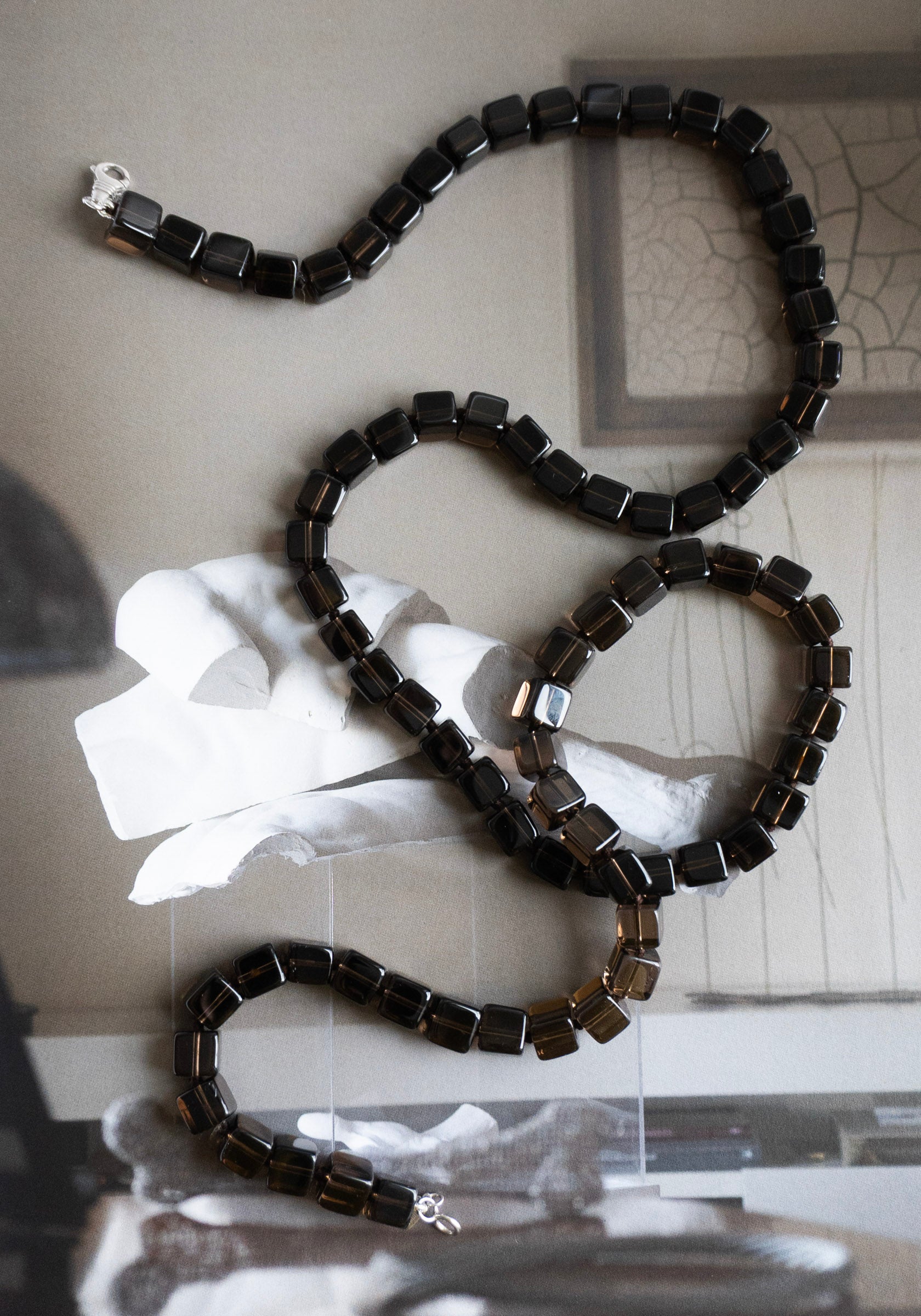 Tina Smokey Quartz Cube Necklace