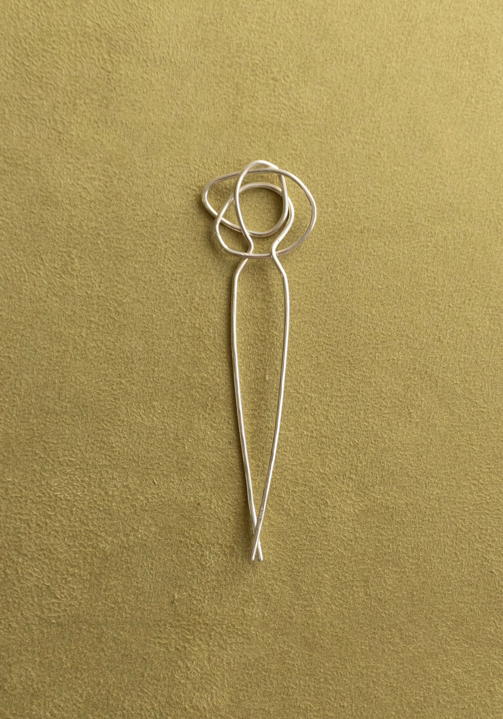 Line Drawing Hair Pin in Sterling Silver