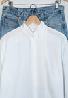 6397 Micro Pleat Formal Shirt in White