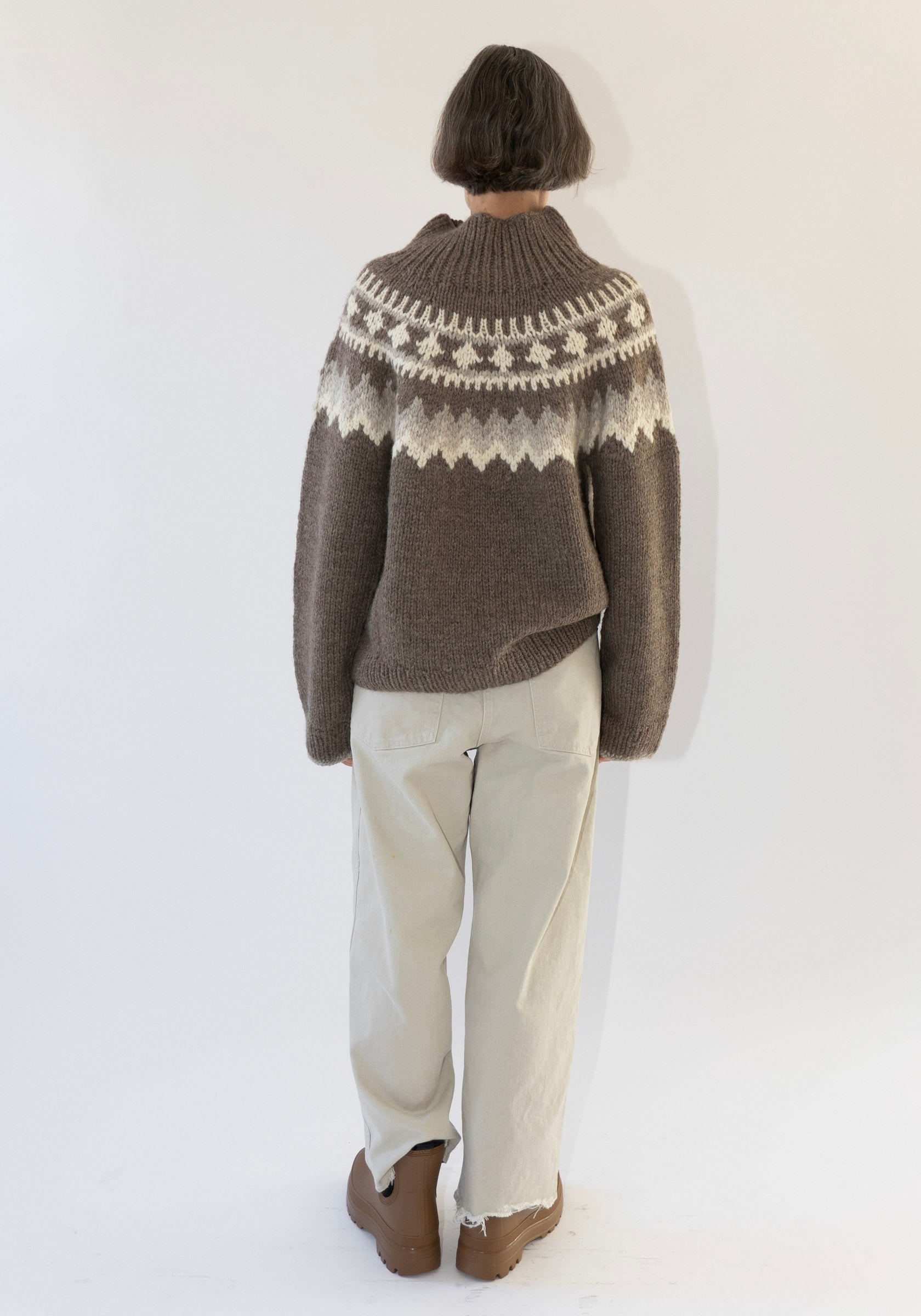 6397 Sedona Hand Knit Sweater in Mink Fairisle
