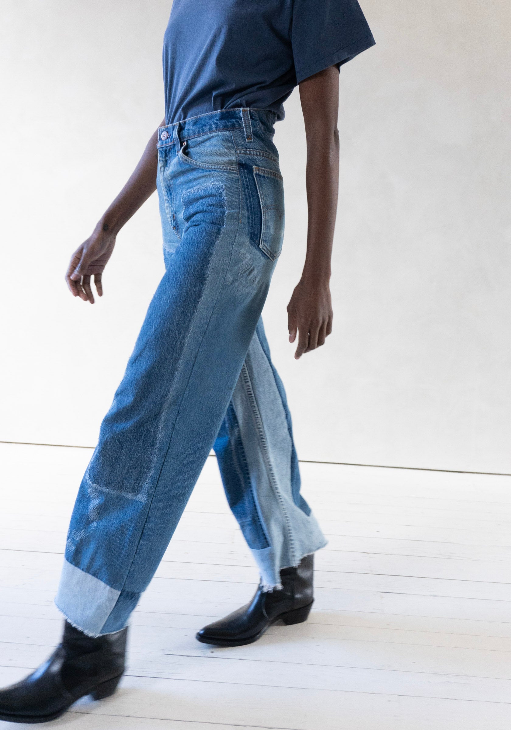 B Sides Vintage Reworked Culotte Jean in Vintage Indigo