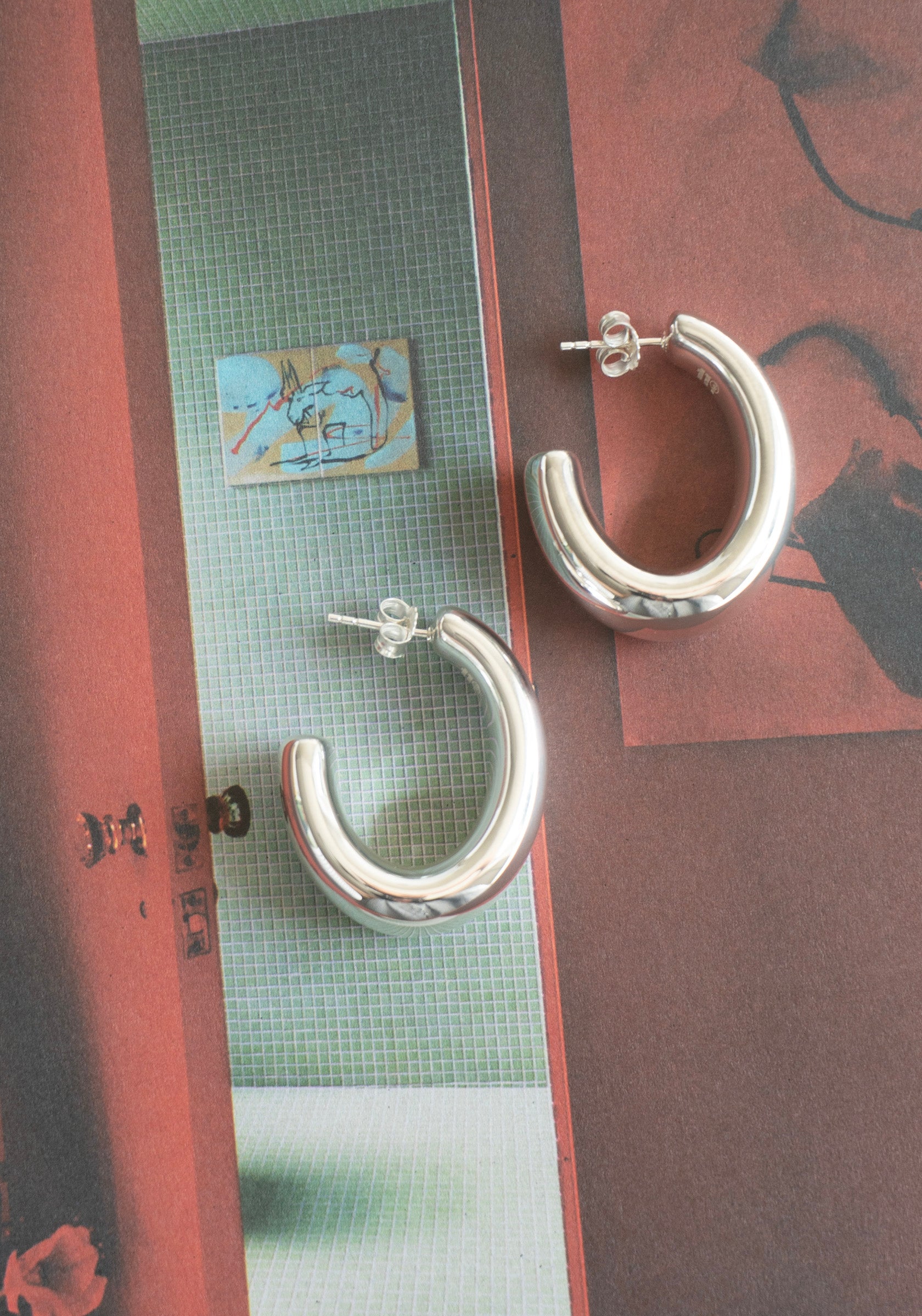 Camille Surault Loop Earrings in Sterling Silver