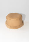 Cawley Leather Pill Box Hat in Tan