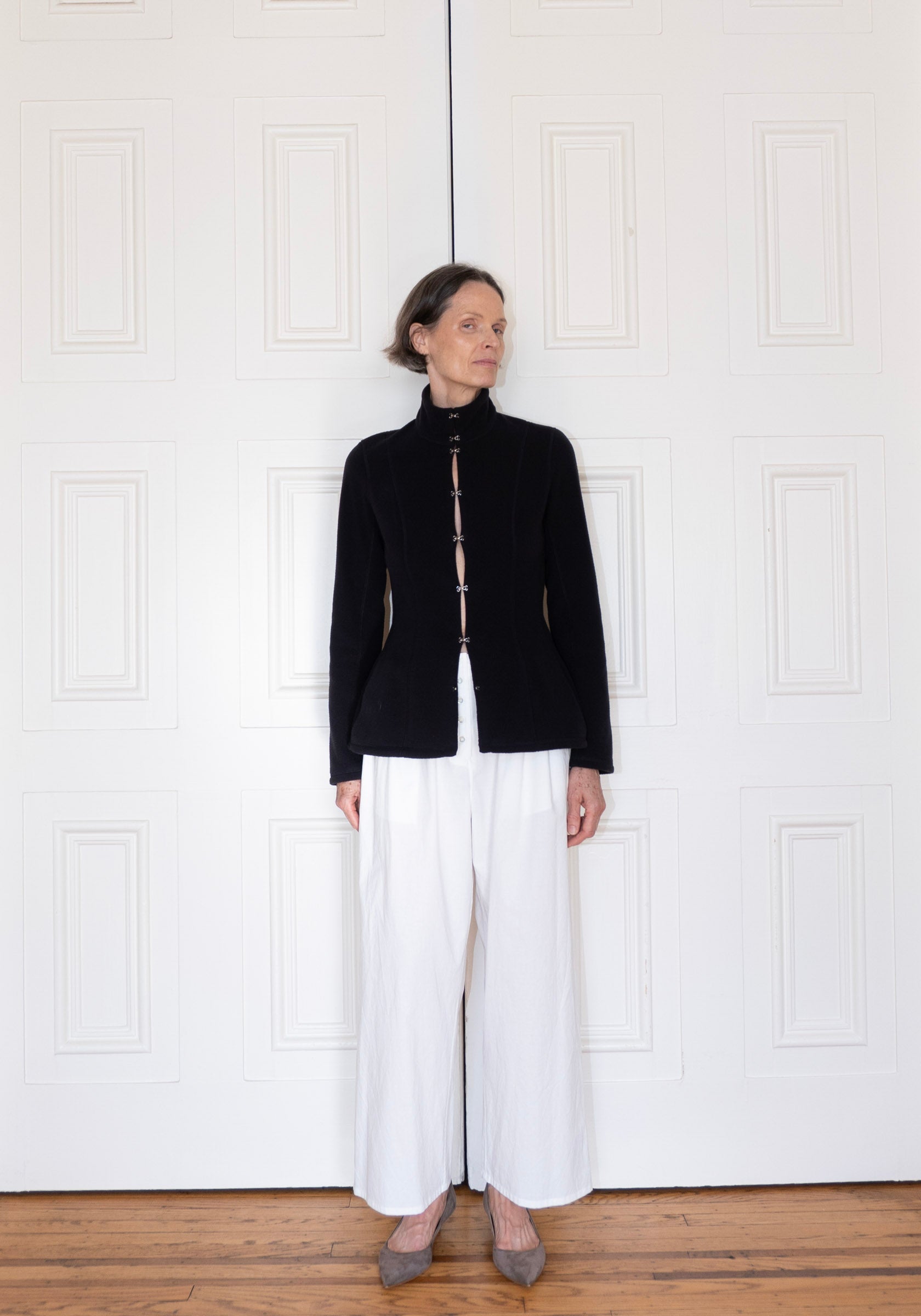 Colleen Allen Cotton Drawstring Pant in Natural White