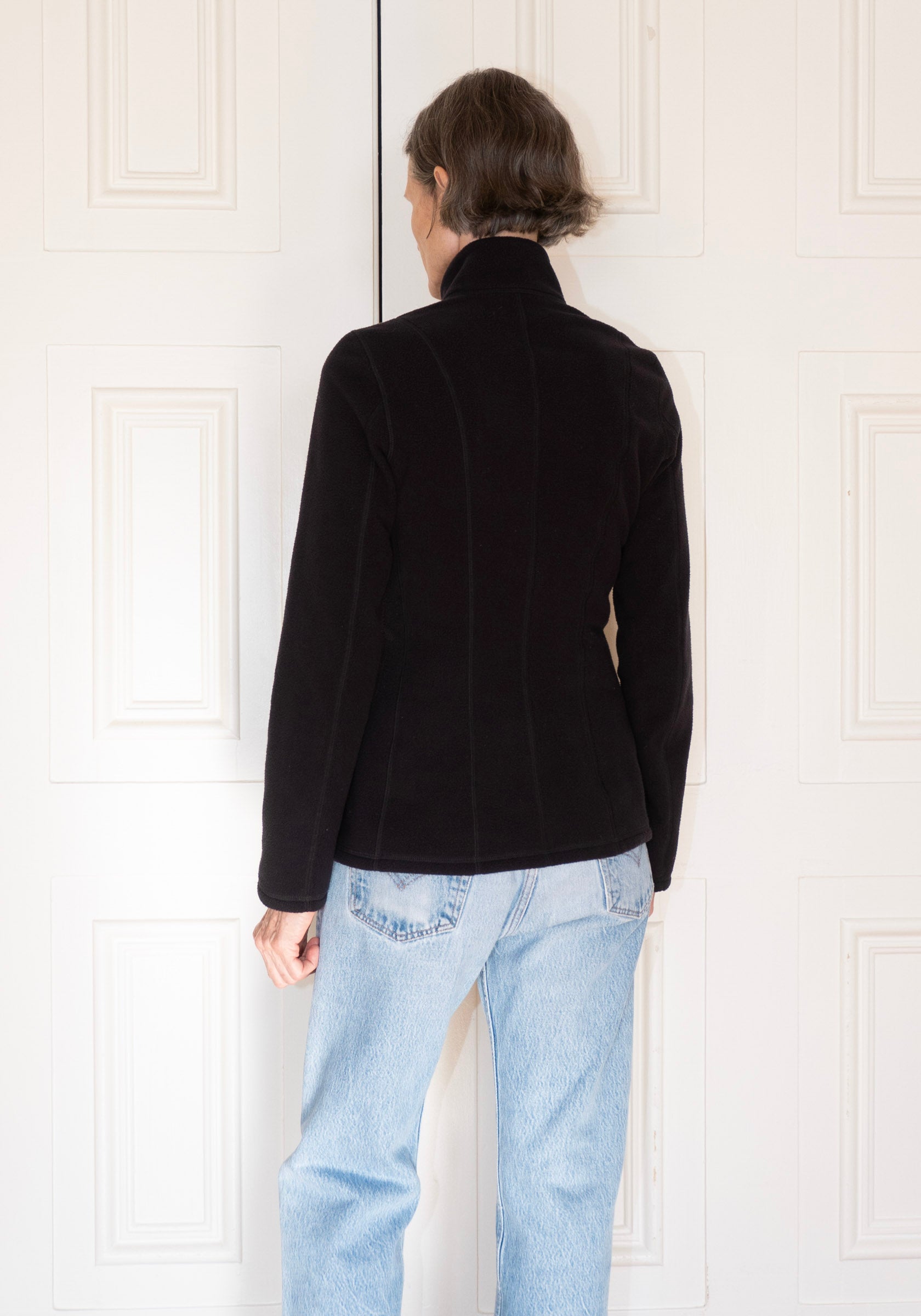 Colleen Allen Shaped Fleece Jacket in Black
