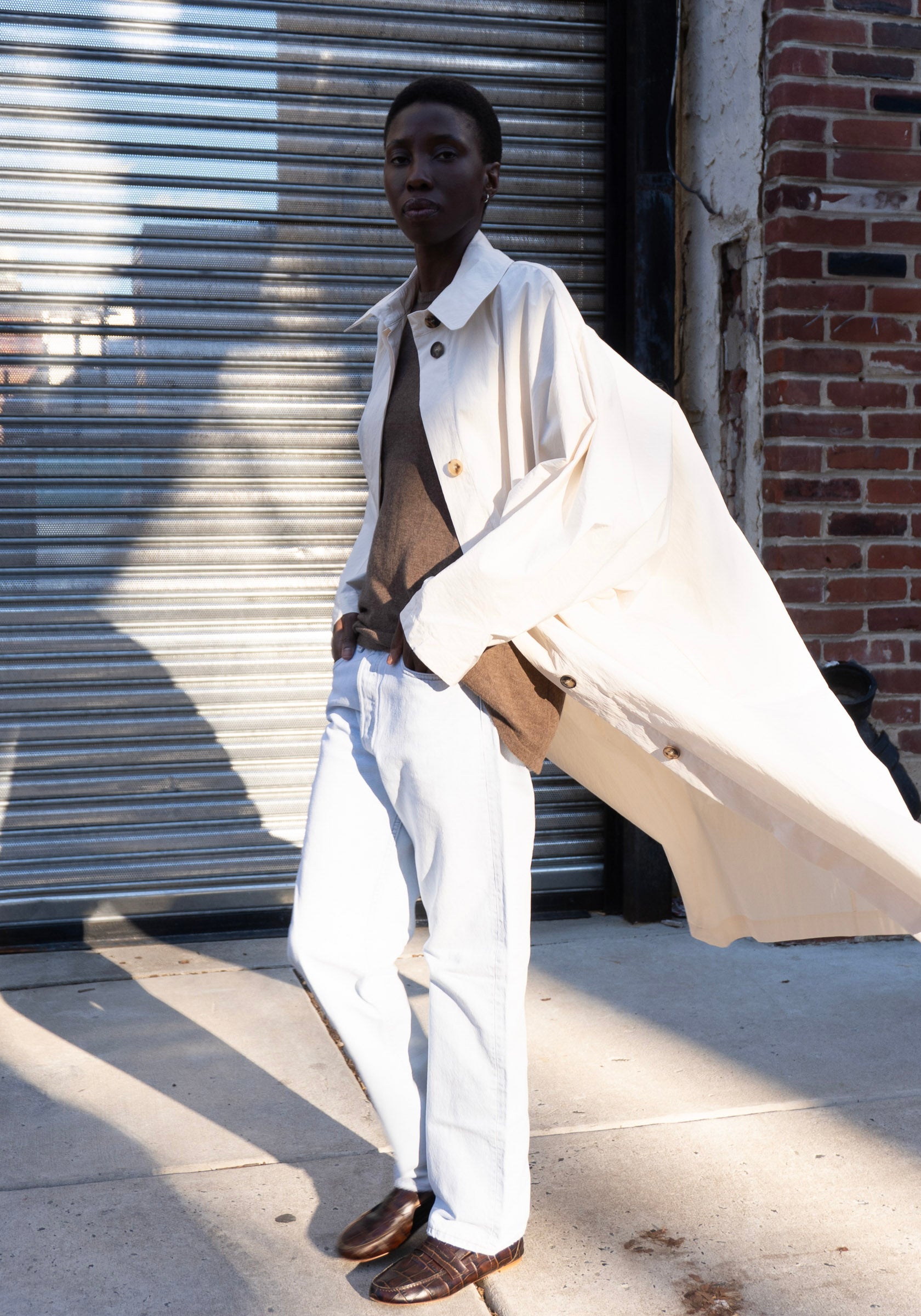 Batwing Trench in Cream