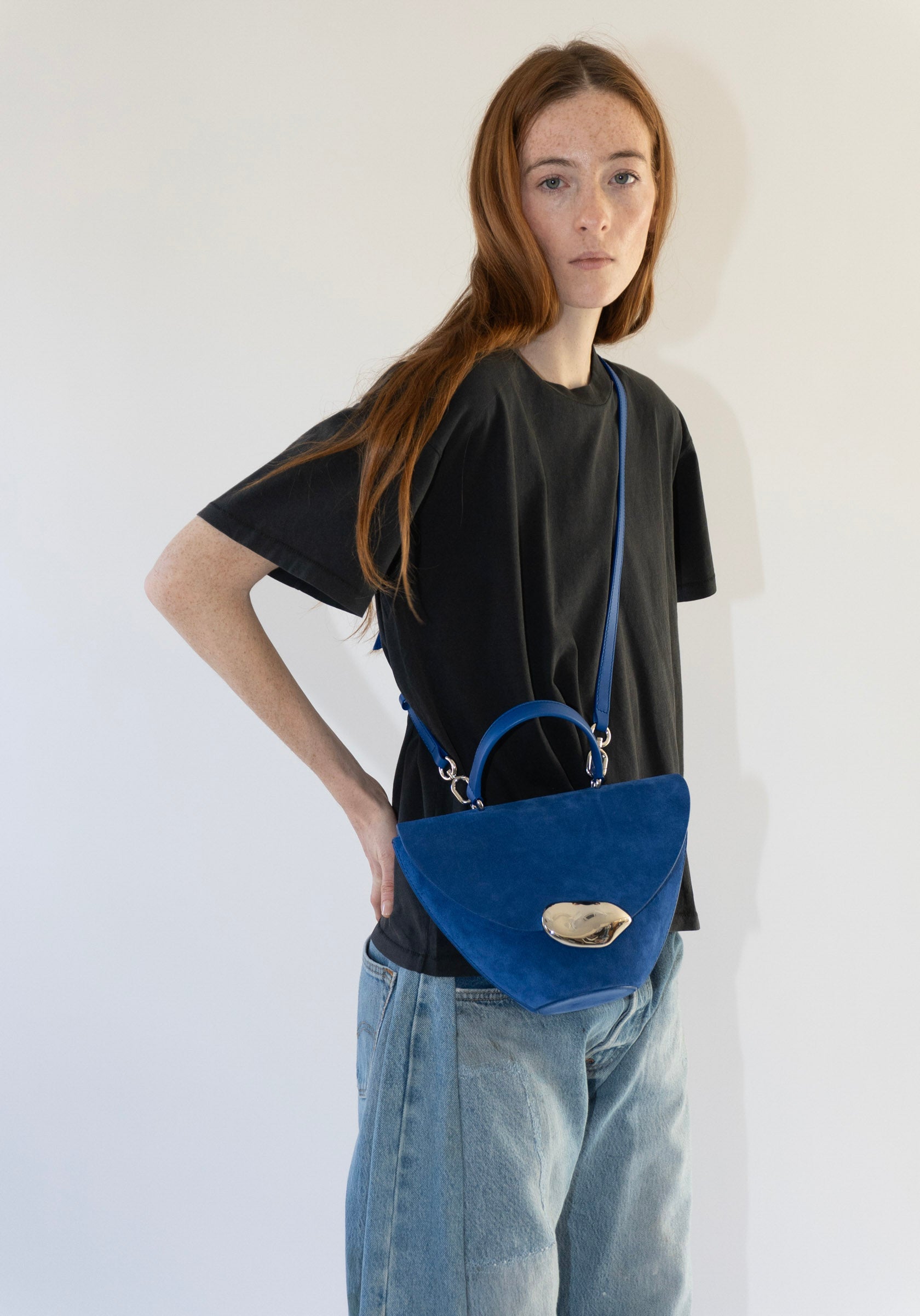 The Orb Bag in Ultramarine Suede