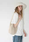 Lauren Manoogian Crochet Brim Hat in Bone Marl