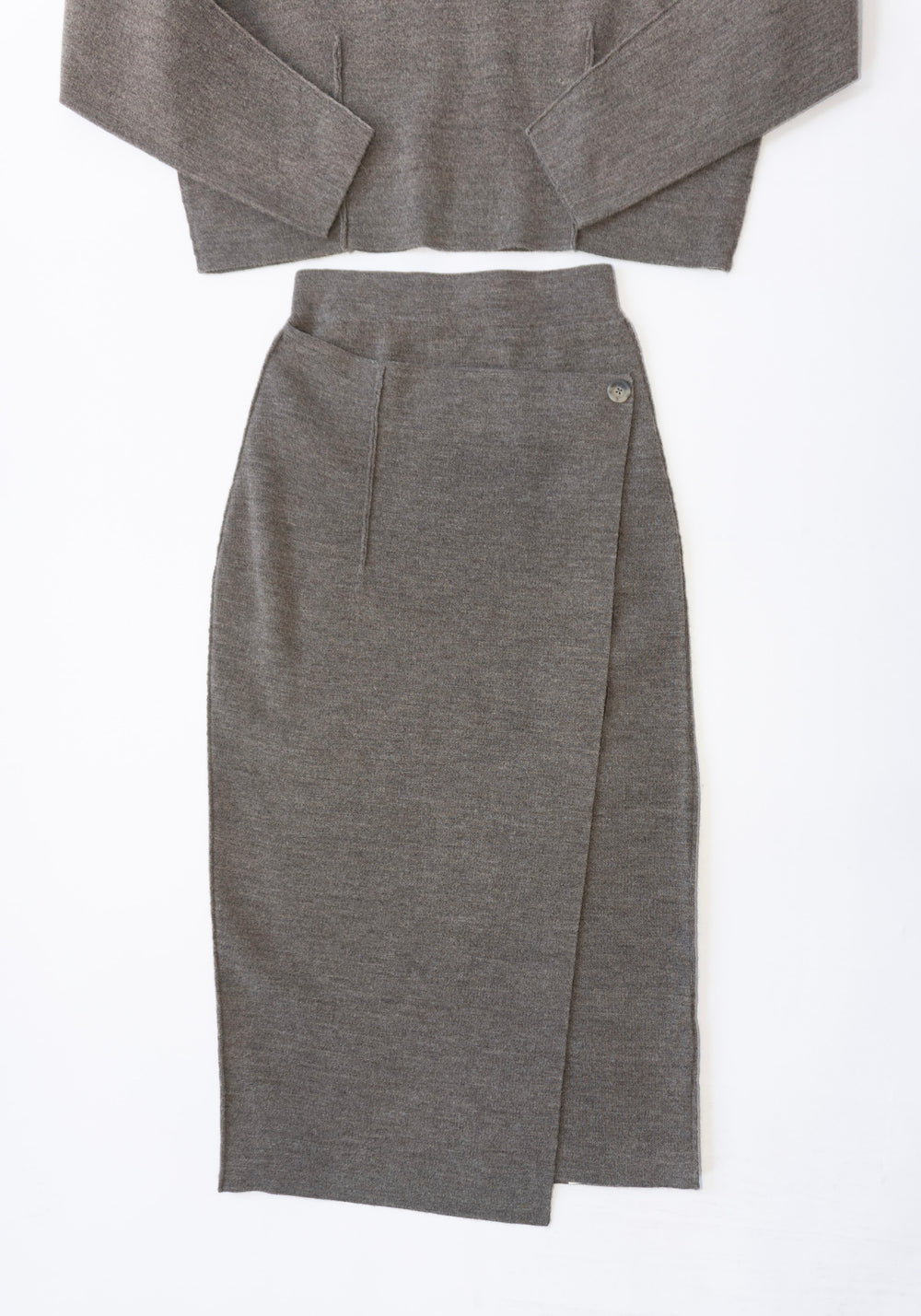 Lauren Manoogian Double Knit Blanket Skirt in Cinder