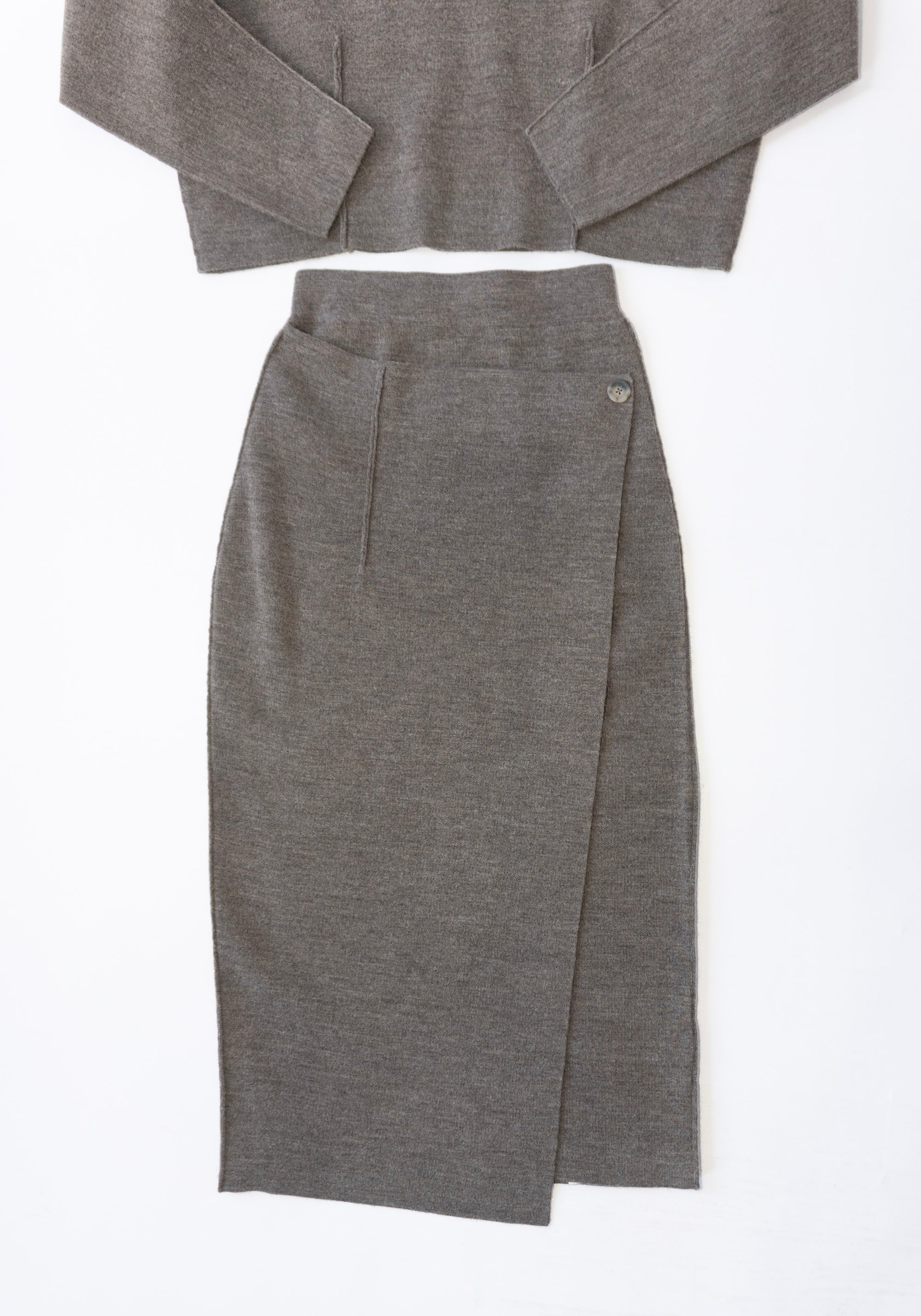 Lauren Manoogian Double Knit Blanket Skirt in Cinder