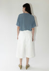 Lauren Manoogian Washed Cropped Trouser Shorts in White