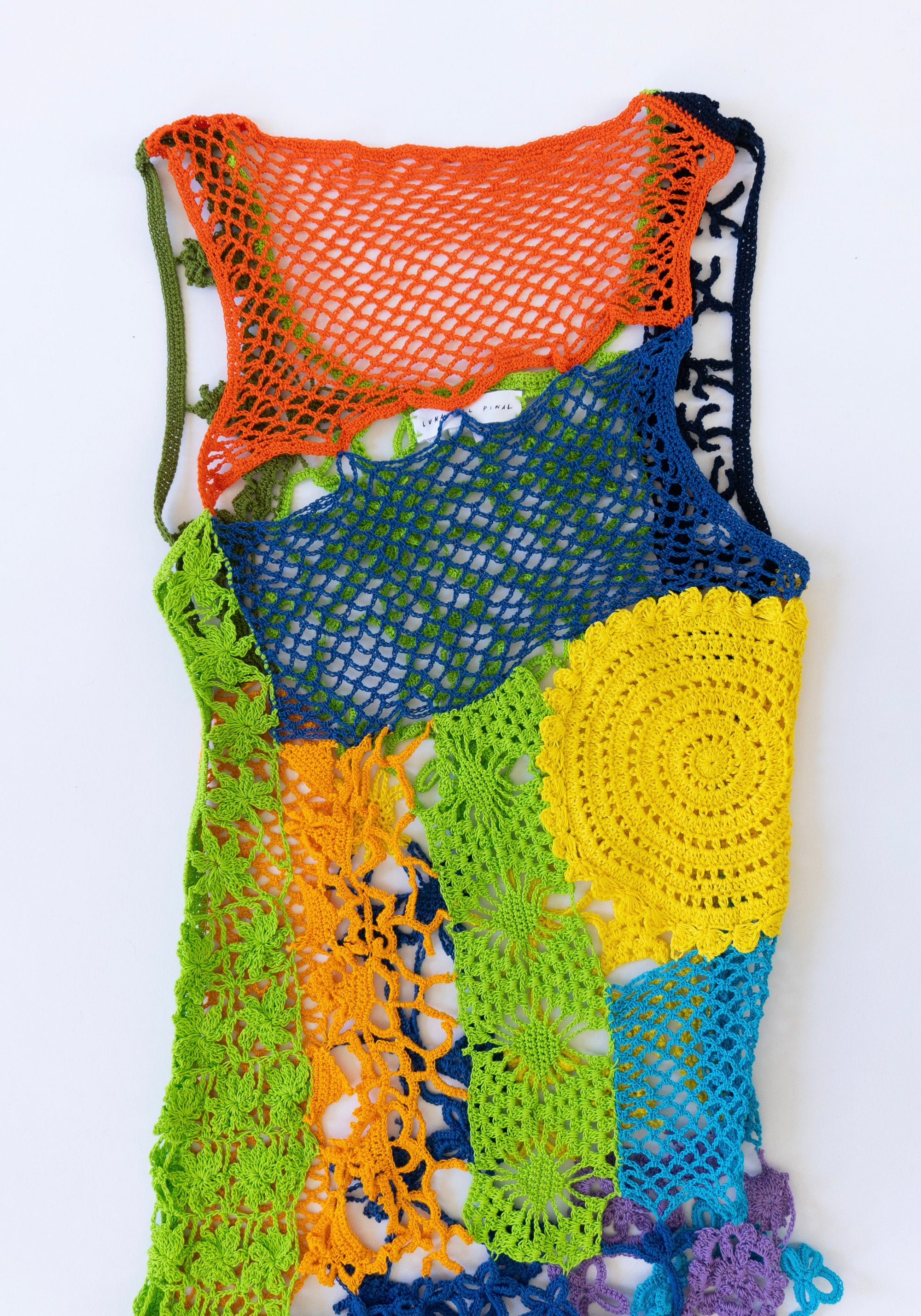 Crochet Mini Dress in Multi Noise