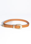 Maison Boinet Western Suede Brass Bucket Belt in Havana