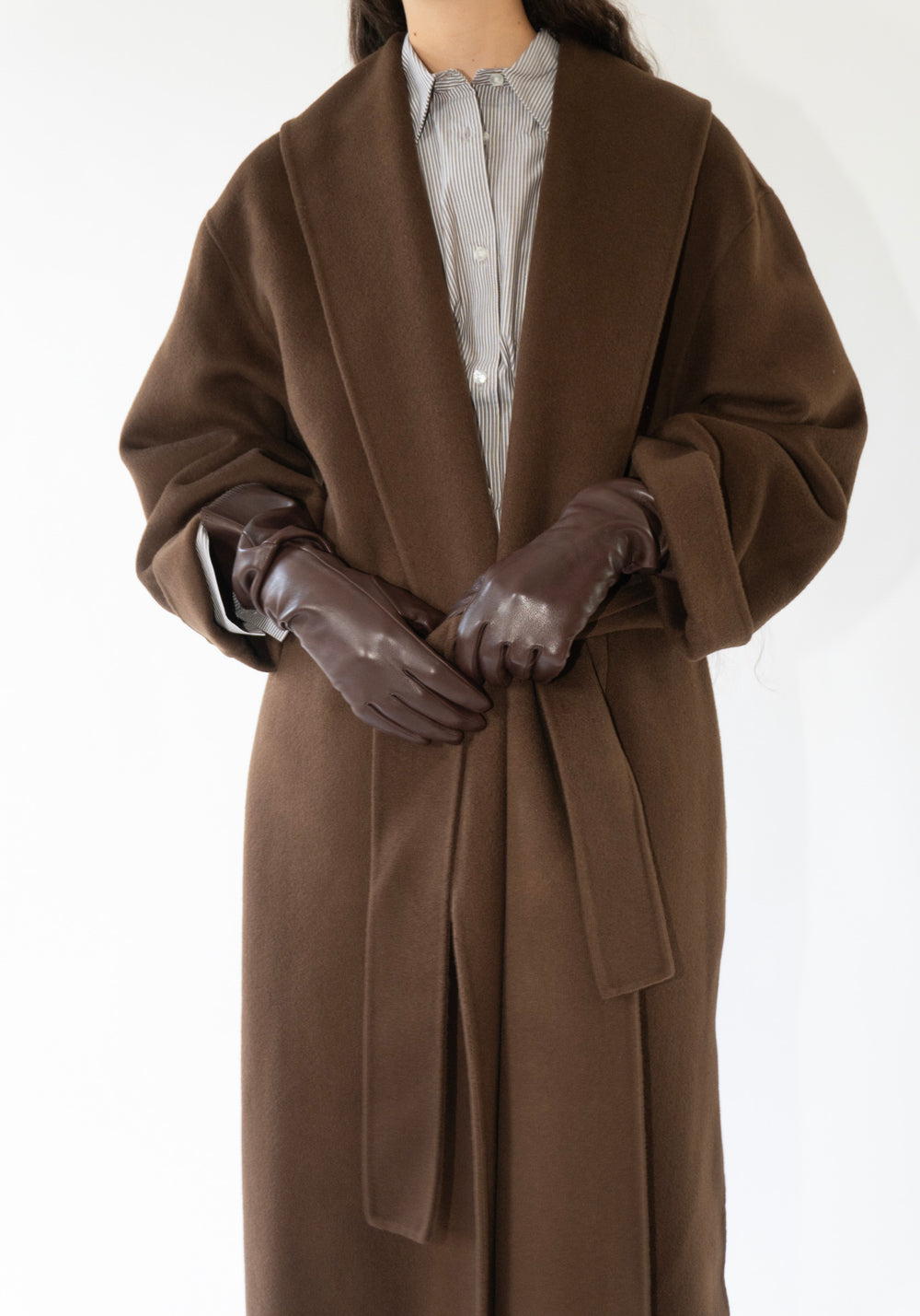By Malene Birger Gemmi Long Leather Gloves in Brown