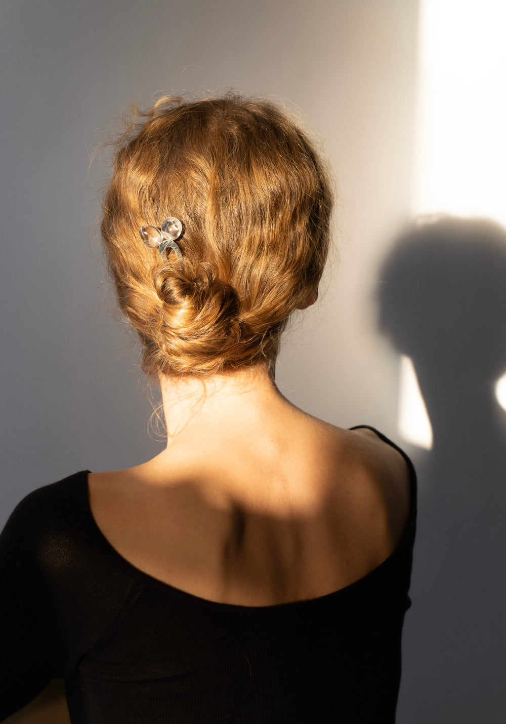 Pebbles Hairpin No.2 in Sterling + Rock Crystal