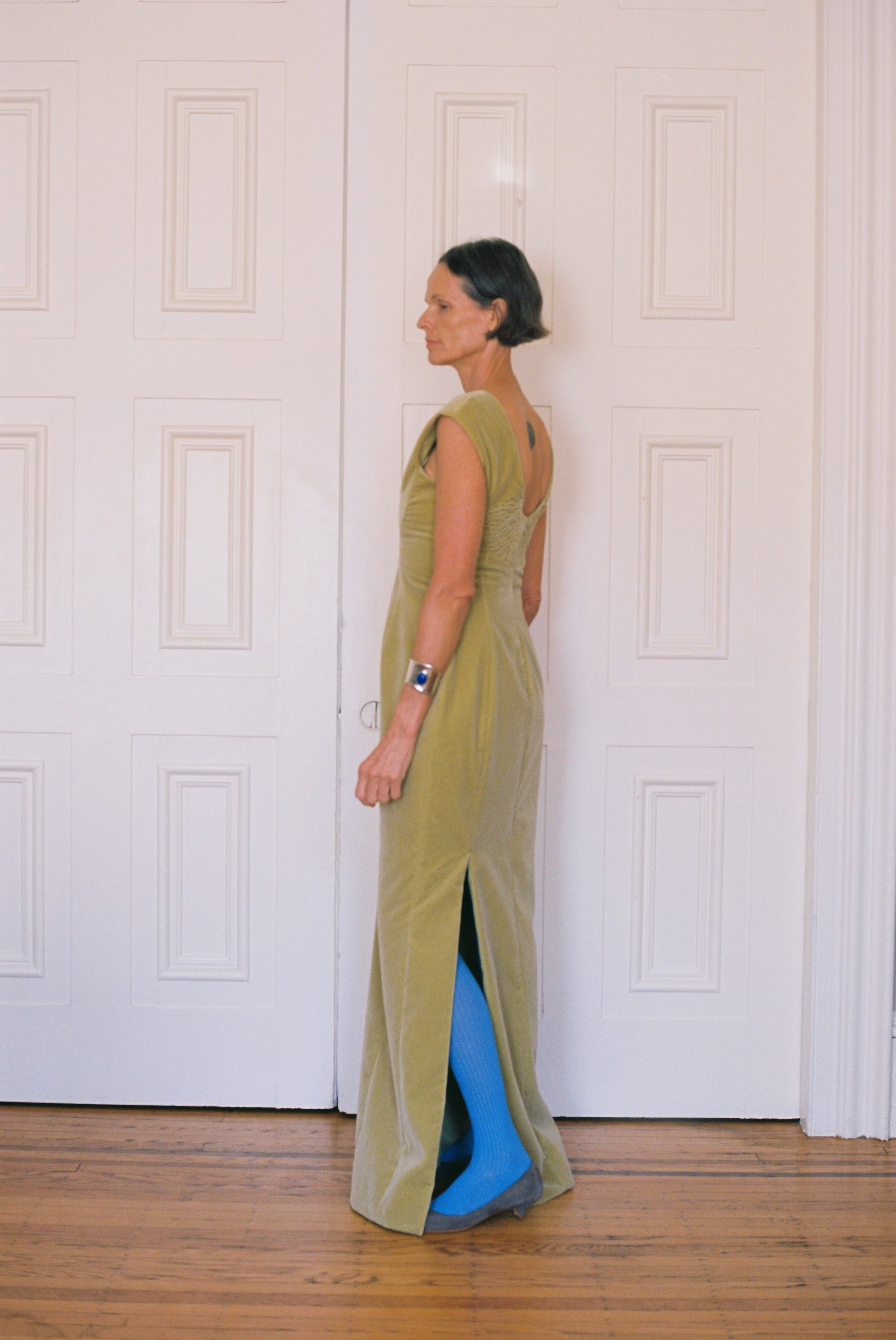 Colleen Allen Low U Dress in Celery