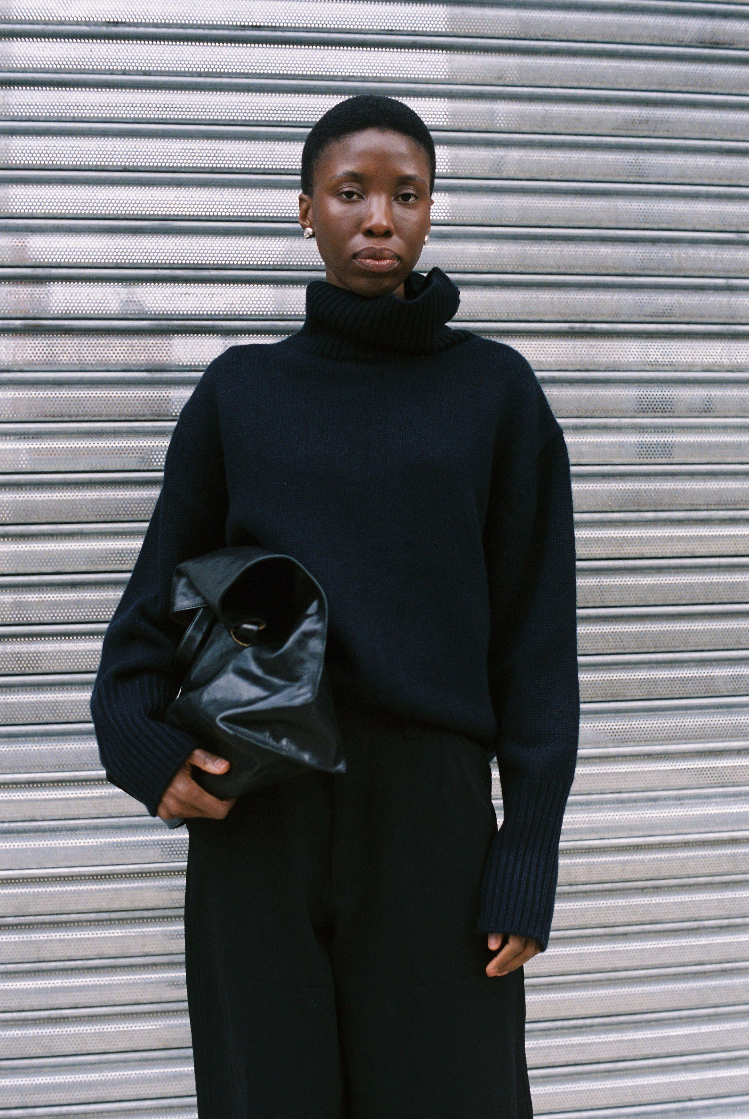 6397 High Neck Longsleeve Sweater in Security Blue – VESTIGE