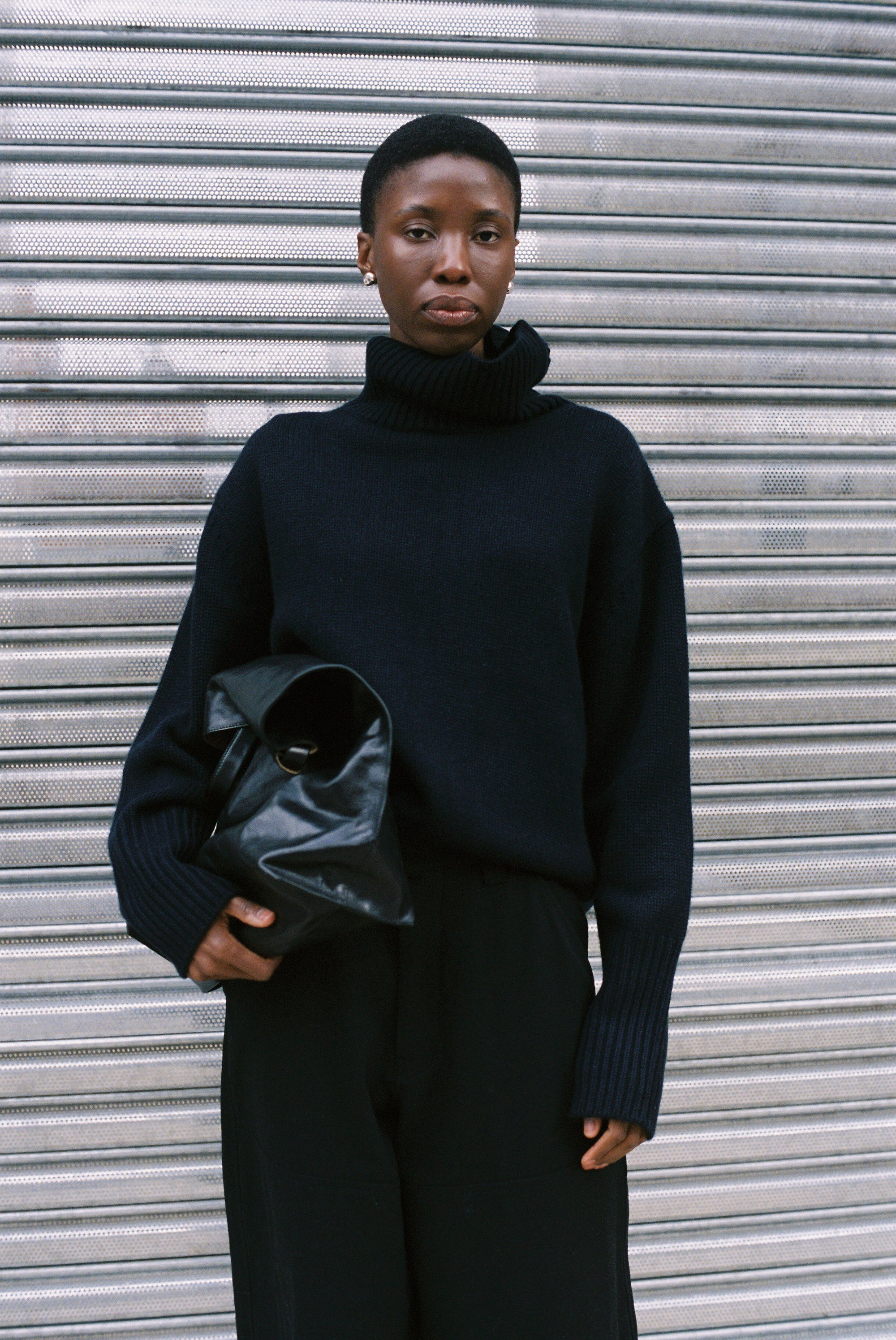 6397 High Neck Longsleeve Sweater in Security Blue