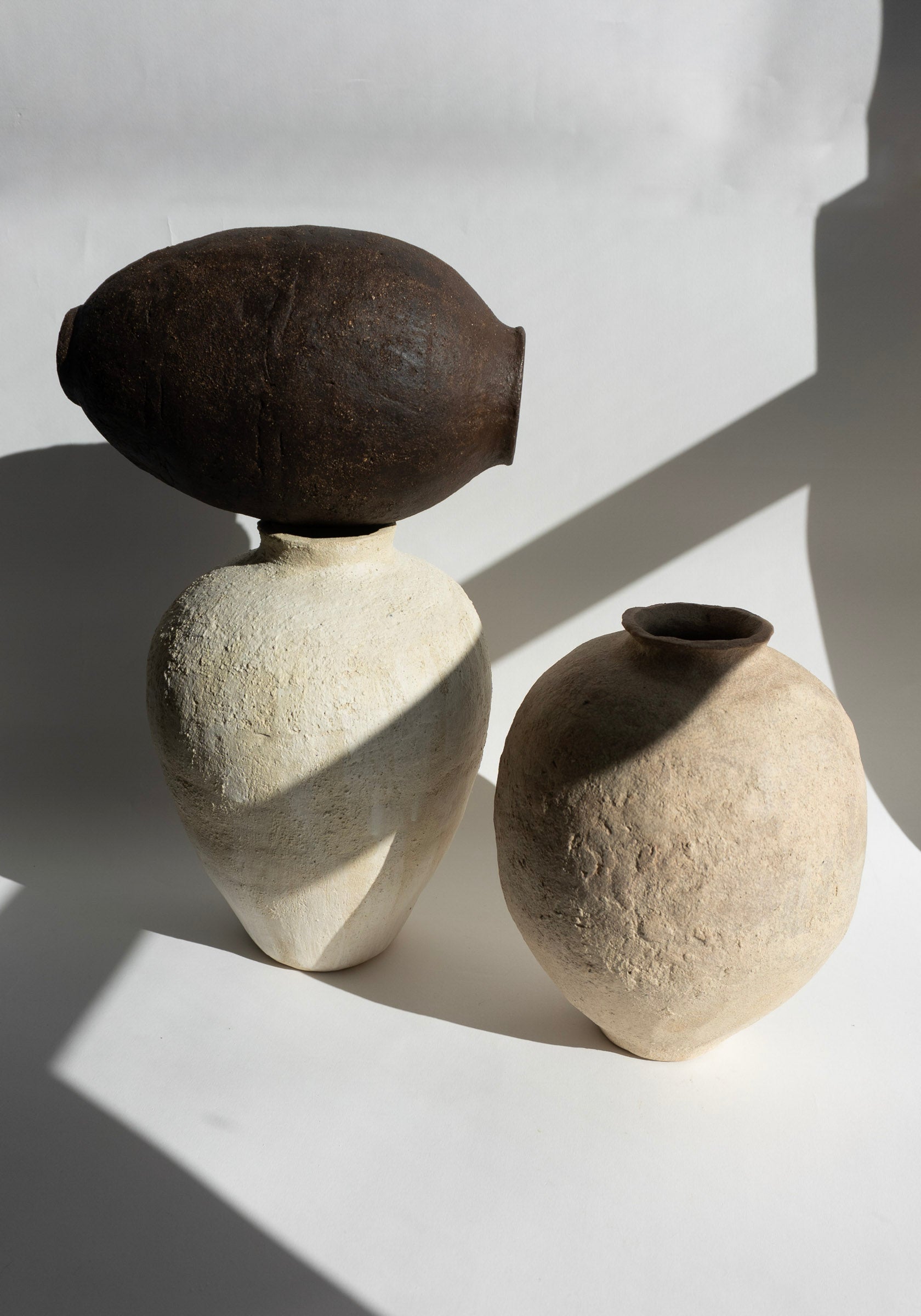 Linen Amphora Vessel in Cream