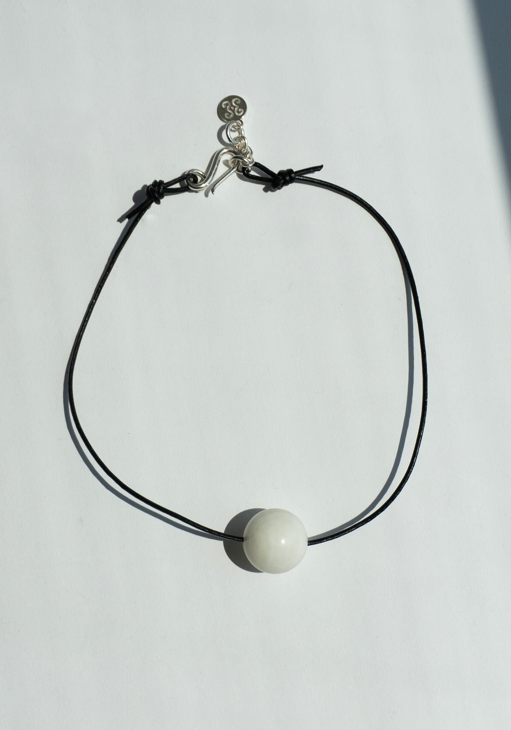 Sapir Bachar Shell Leather Choker in Silver