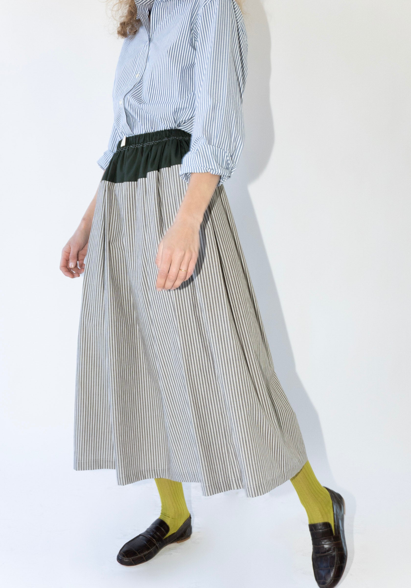 Realm Skirt in File Stripe