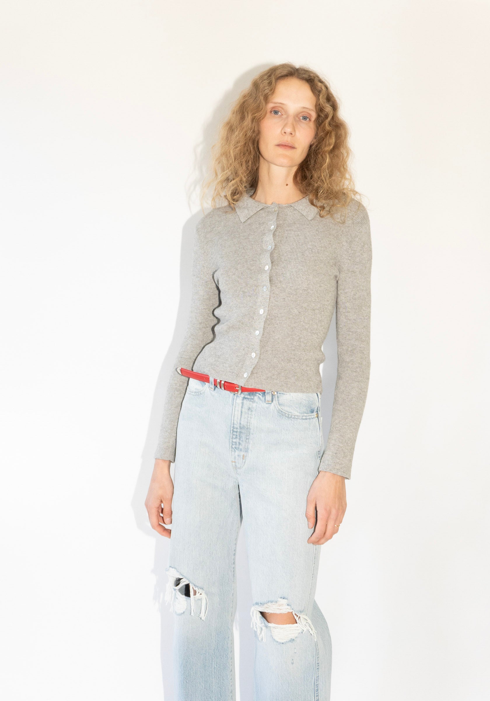 Selma Cardigan in Melange Grey