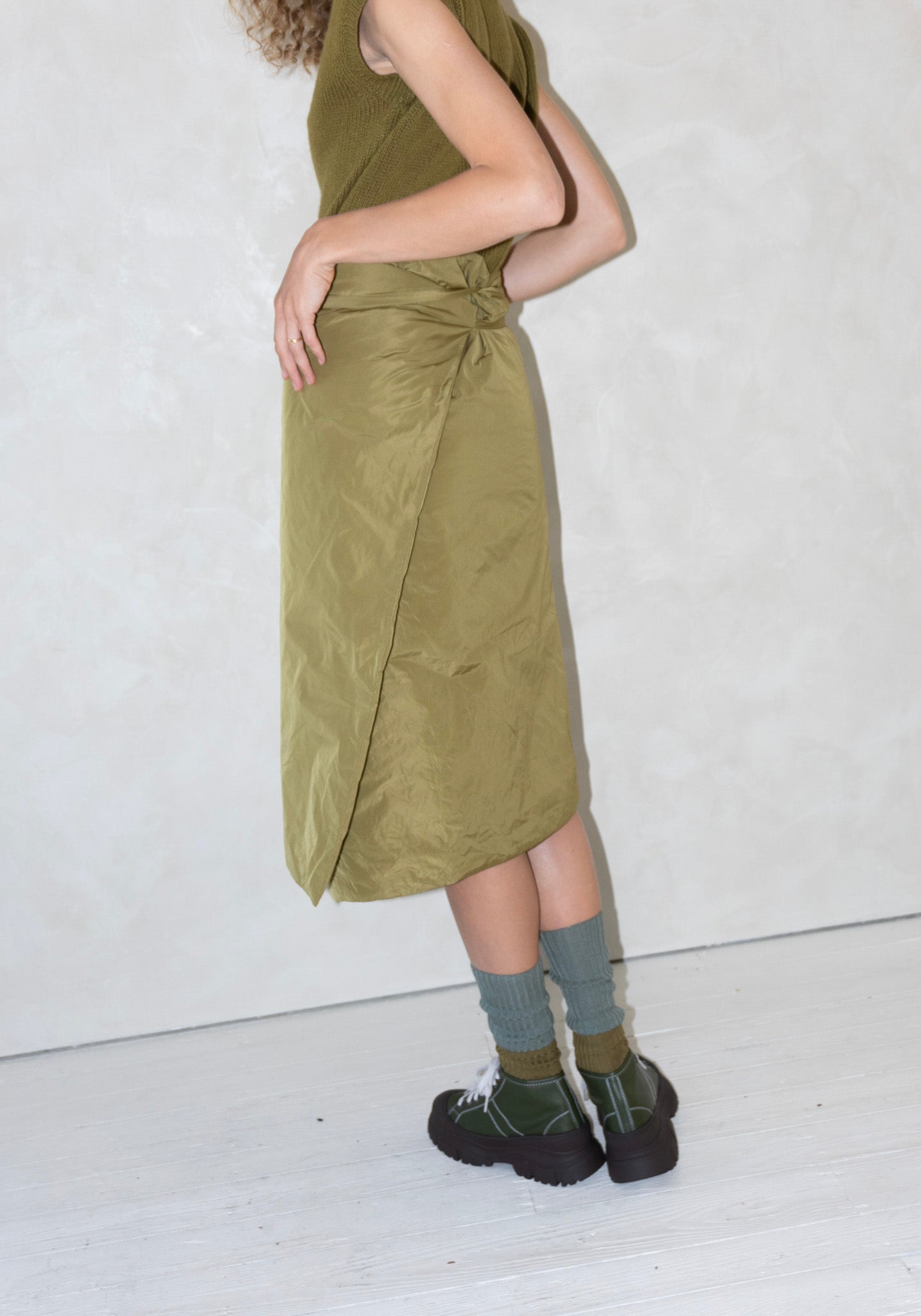 Sofie D'Hoore Sil Skirt in Olive Oil