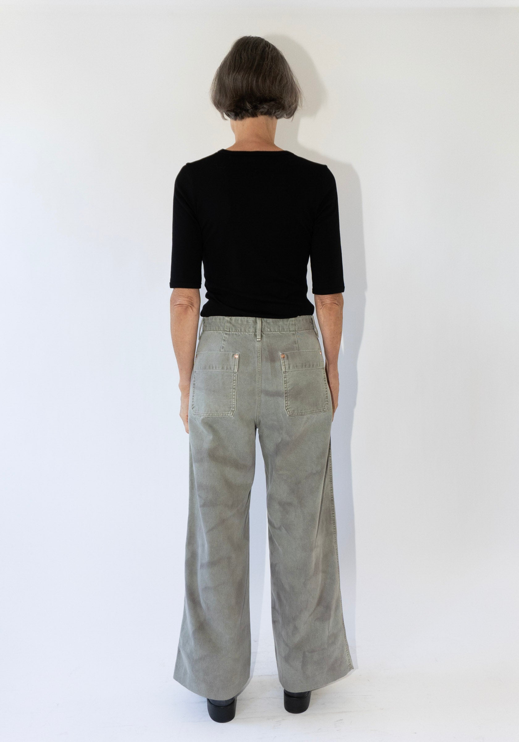 Work Jean Trousers in Foggy Green